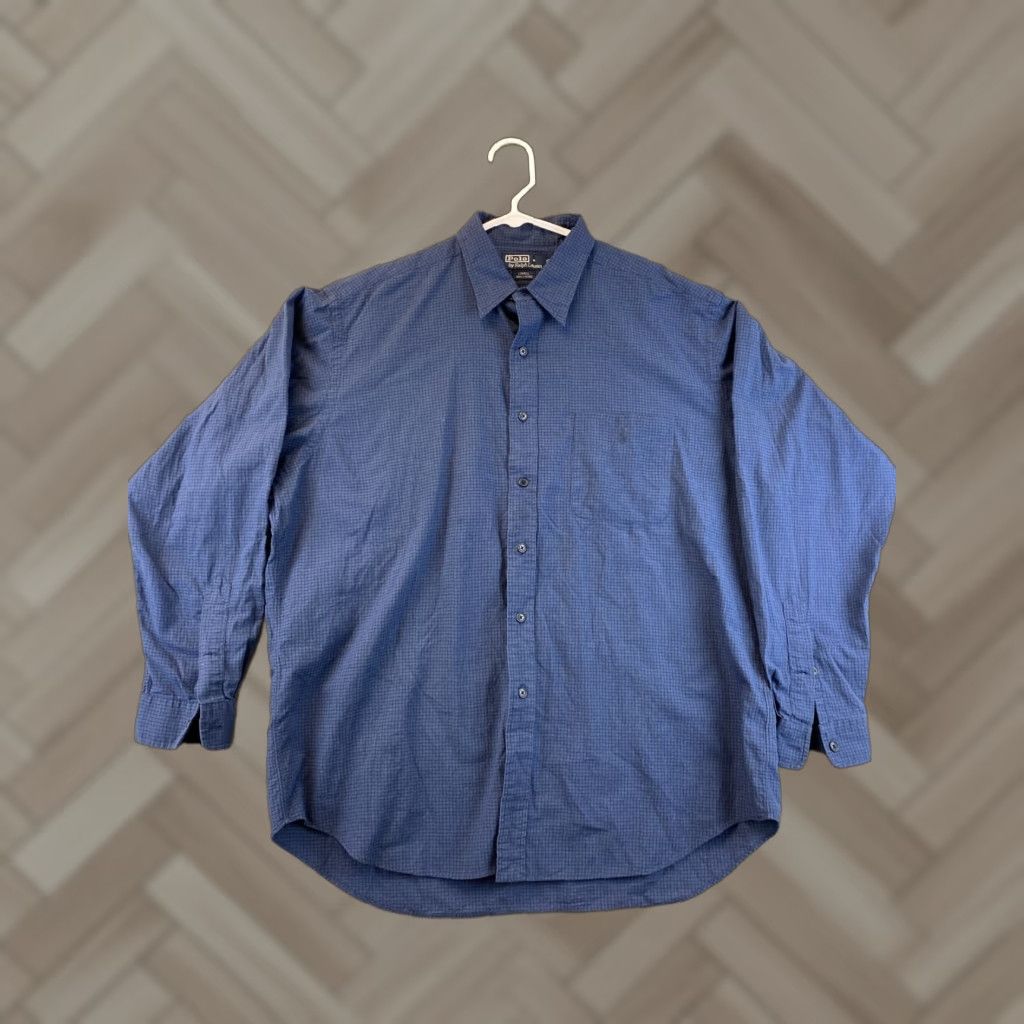 Polo Ralph Lauren VINTAGE Polo Ralph Lauren Shirt Adult XL Indigo Button-Up Casual Mens 80s 90s Classic Size US XL / EU 56 / 4 - 1 Thumbnail