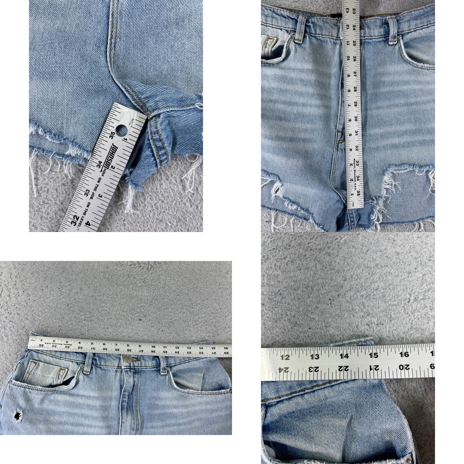 Bdg BDG Shorts Womens Blue Denim 25 Mid Rise Cut-Off 2.0in Inseam 5-Pocket Cotton Blend Medium Wash Java? Size 42" / US 20 - 8 Thumbnail