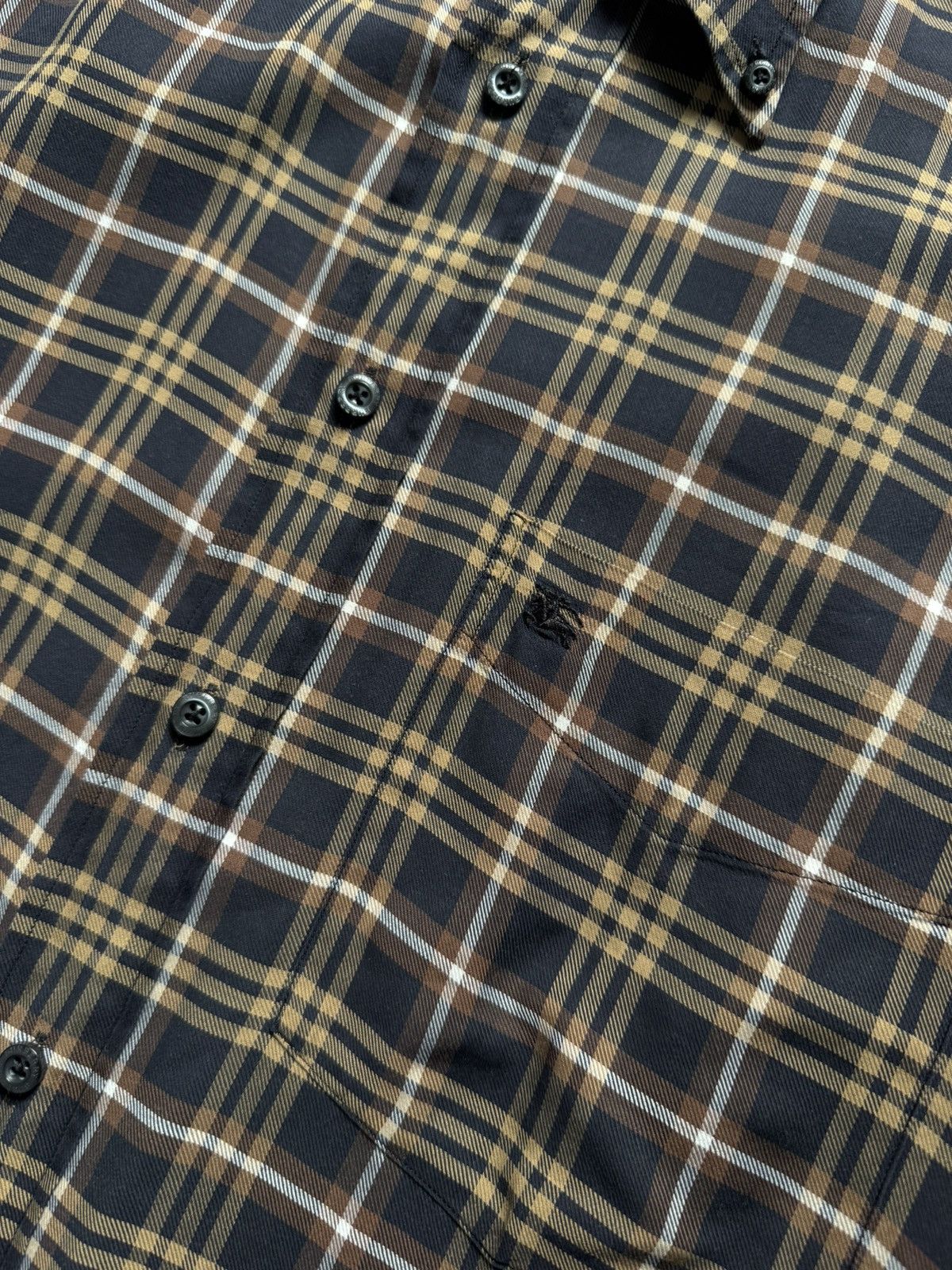 Burberry Burberry Brown/Blue Logo Checkered Flannel Shirt 43 Size US XL / EU 56 / 4 - 5 Thumbnail