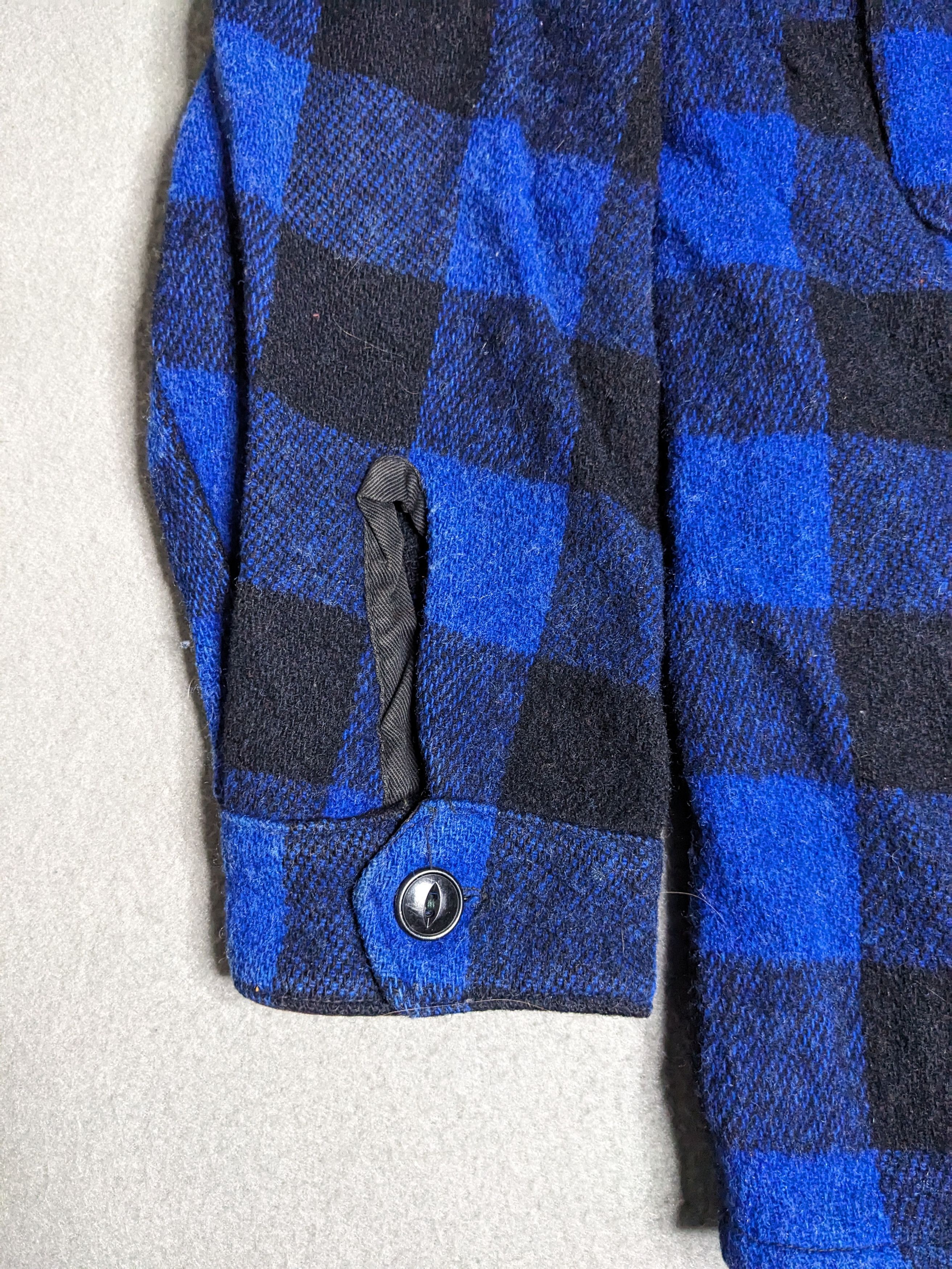 Vintage Humphrey Wool Flannel Buffalo Plaid Large Blue/Black 1950s Size US L / EU 52-54 / 3 - 6 Thumbnail