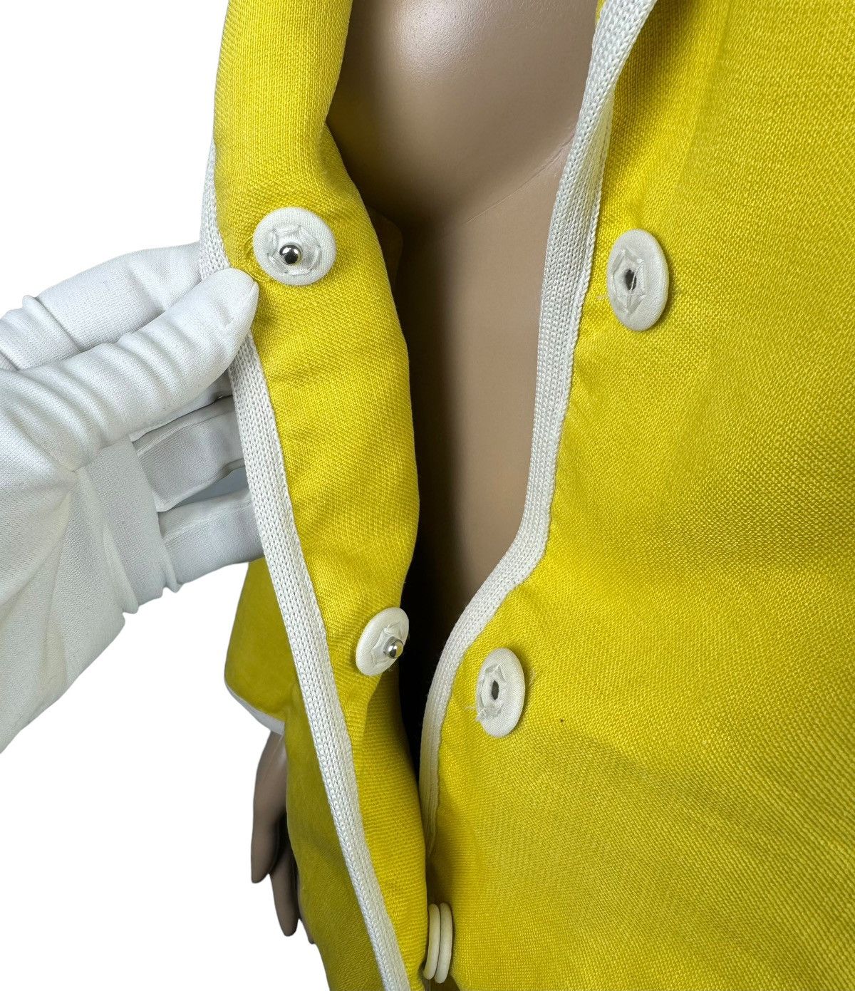 Max Mara Max Mara Linen Yellow Blazer Jacket size US12 IT46 Size XL / US 12-14 / IT 48-50 - 5 Thumbnail