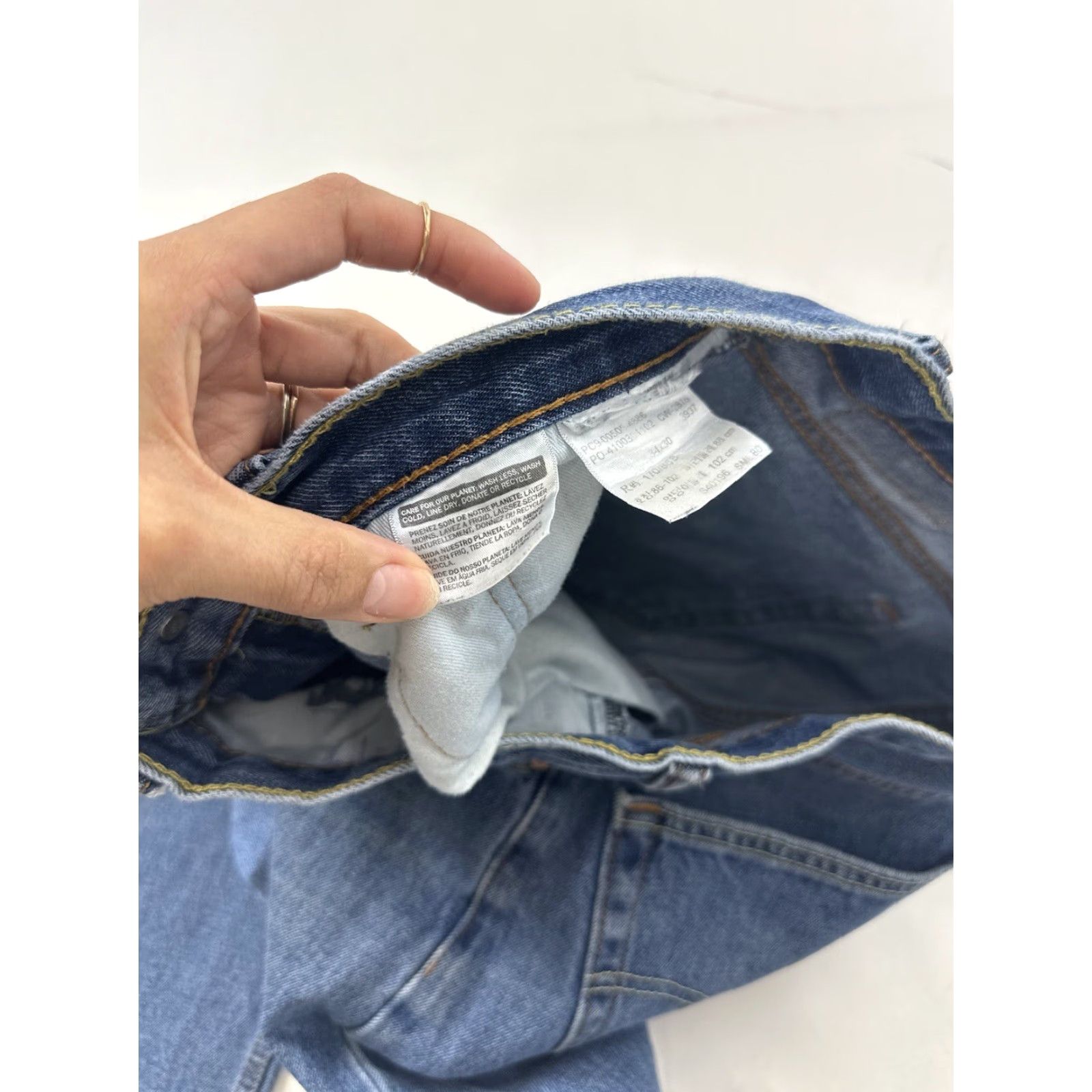 Levi's Levi's 505 Jeans Mens 33 Regular 28in Blue 5-Pocket Zip Button High Rise Straight Denim 500 Series Regular Pattern Solid Vintage: No Size US 33 - 7 Thumbnail