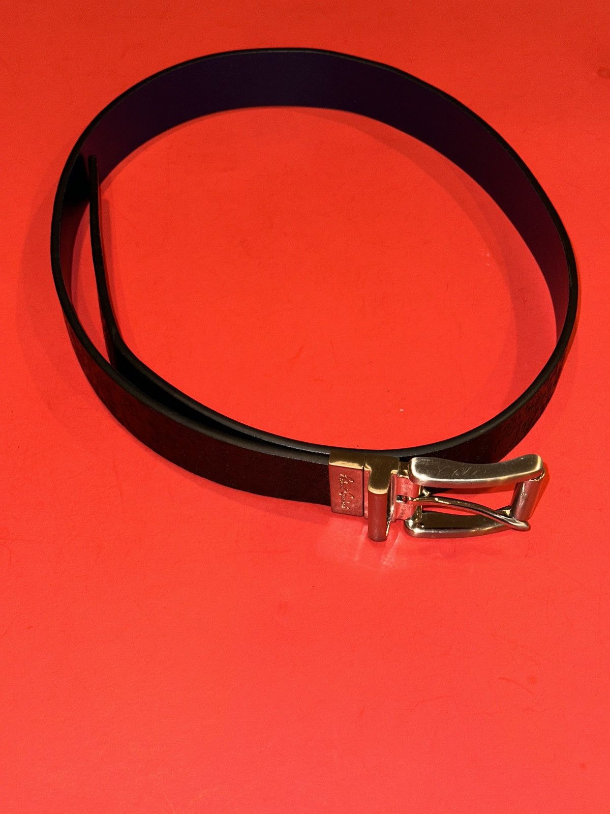 Robert Graham Robert Graham Paisley Skull Leather Reversible Belt Silver Size 38 - 6 Thumbnail
