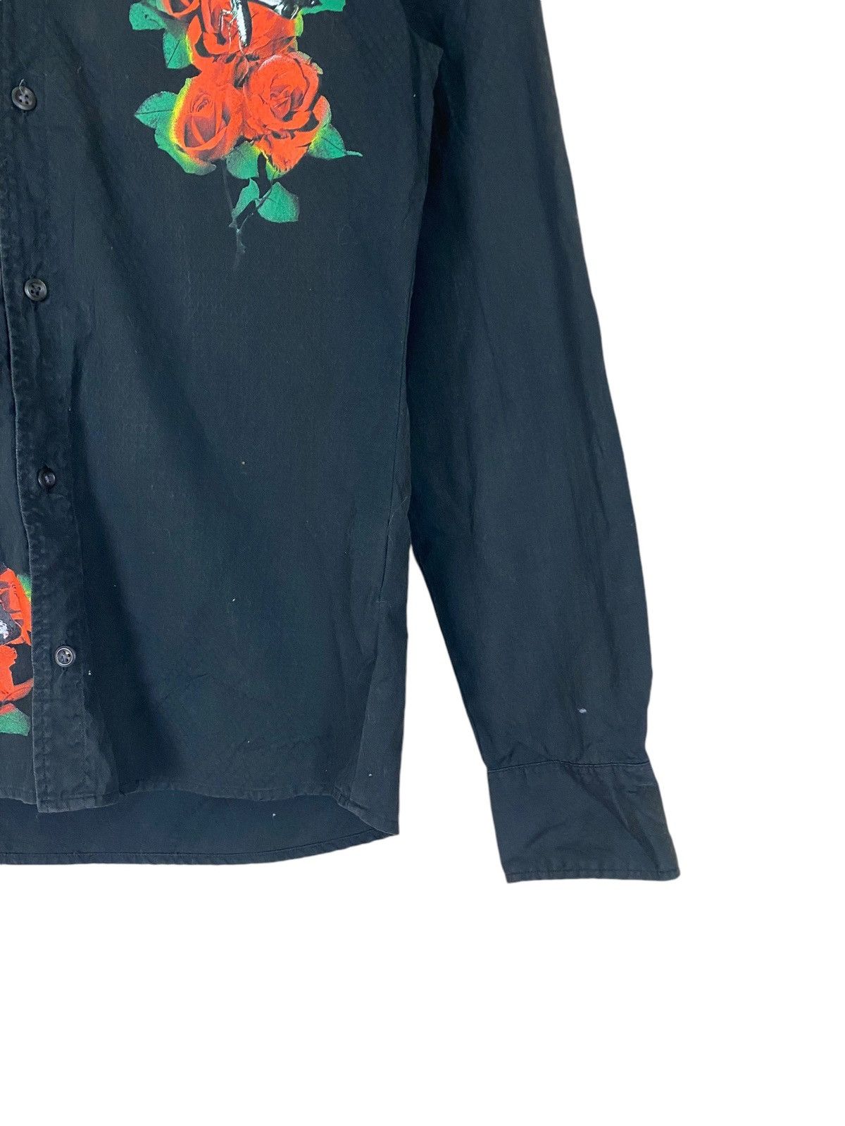If Six Was Nine × Tornado Mart Japanese Brand Tornado Mart Rose and Skull Design LS Shirt Size M / US 6-8 / IT 42-44 - 4 Thumbnail