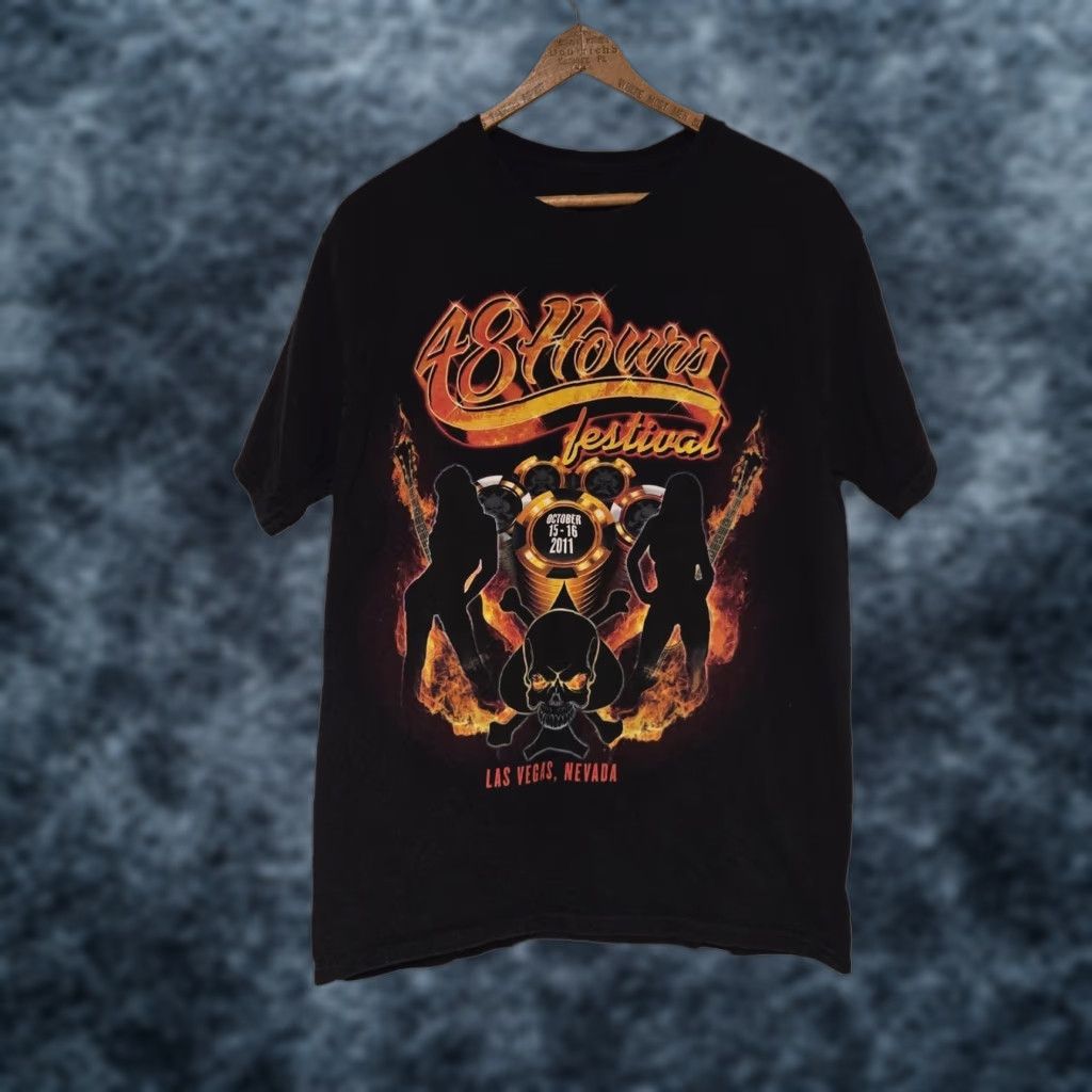 Vintage Korn Godsmack Avenged 48 Hours Festival Las Vegas T-Shirt M Men Black 2011 Concert Size US M / EU 48-50 / 2 - 1 Thumbnail