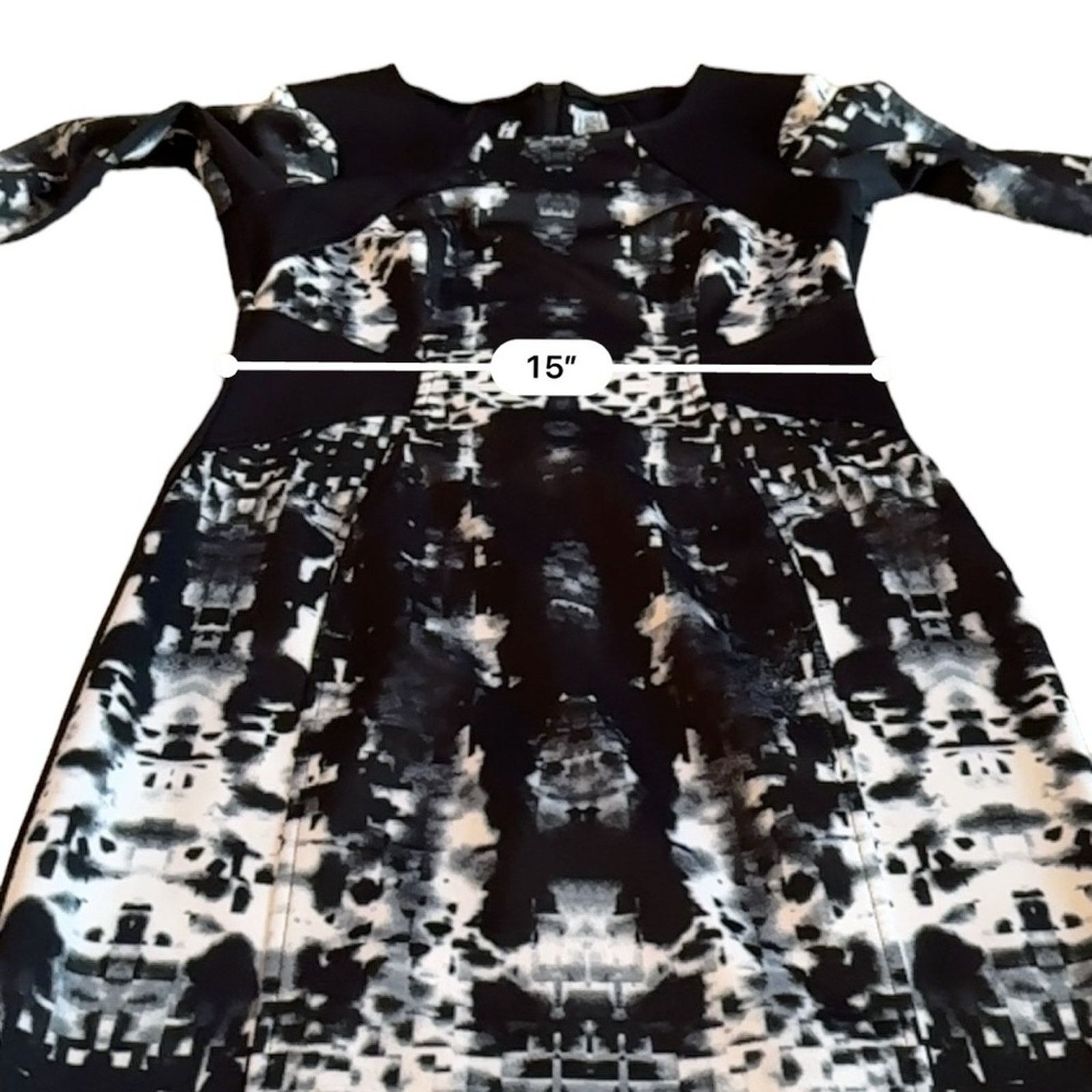 Yoana Baraschi Abstract Print Black & White Neoprene Dress 8