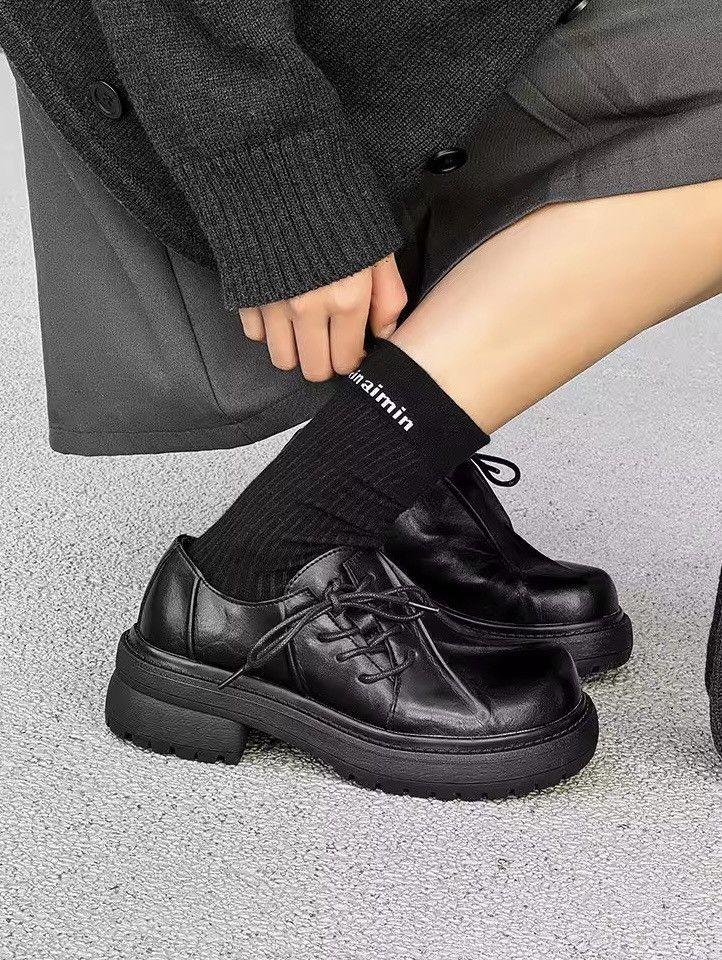 Genuine Leather Real Leather Designer Pleated Platform Solid Casual Boots Size US 10.5 / EU 43-44 - 7 Thumbnail