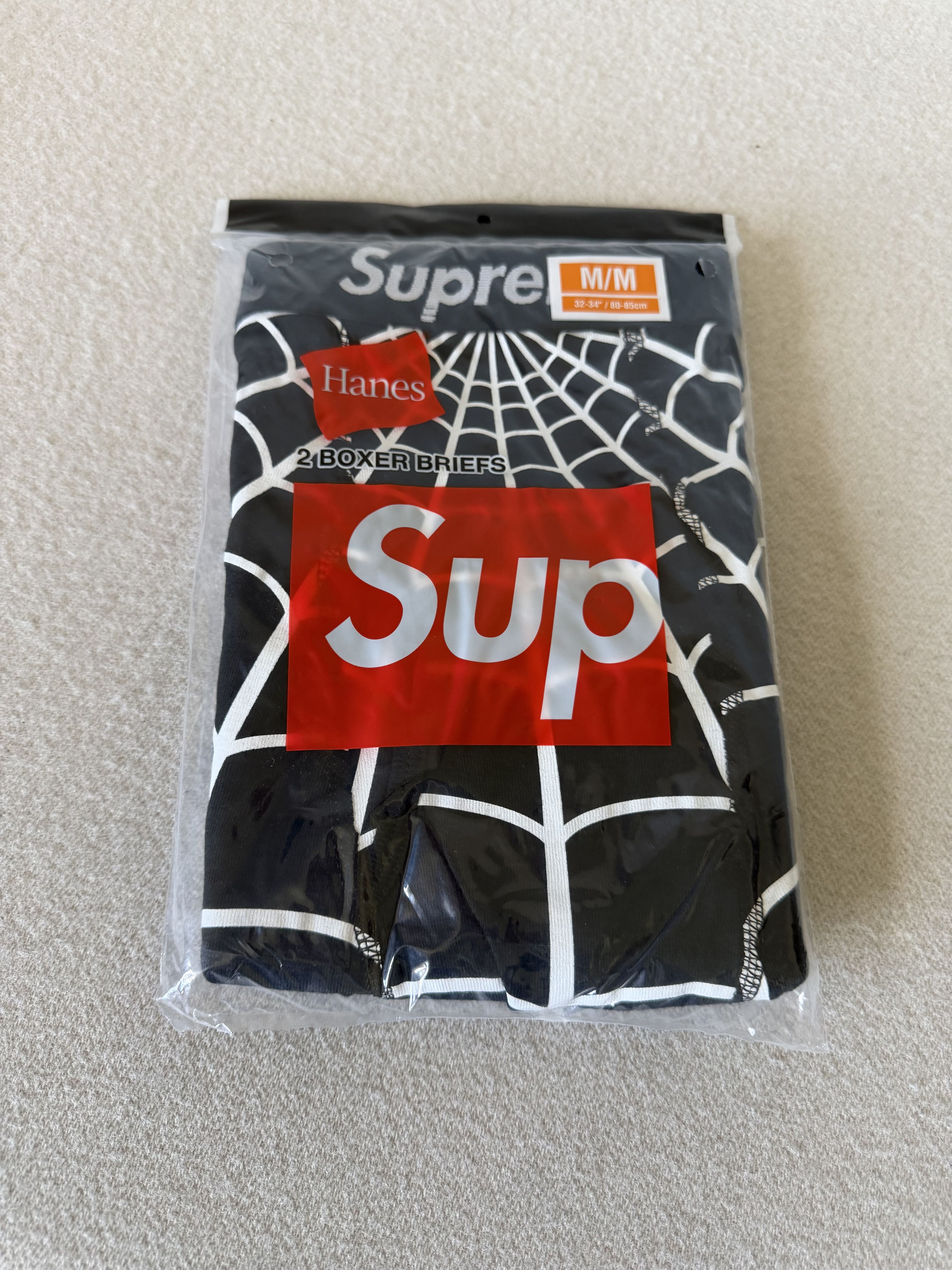 Hanes × Supreme Supreme Hanes Spider-Man Boxer Briefs 2-Pack in Black Size 32 - 1 Thumbnail
