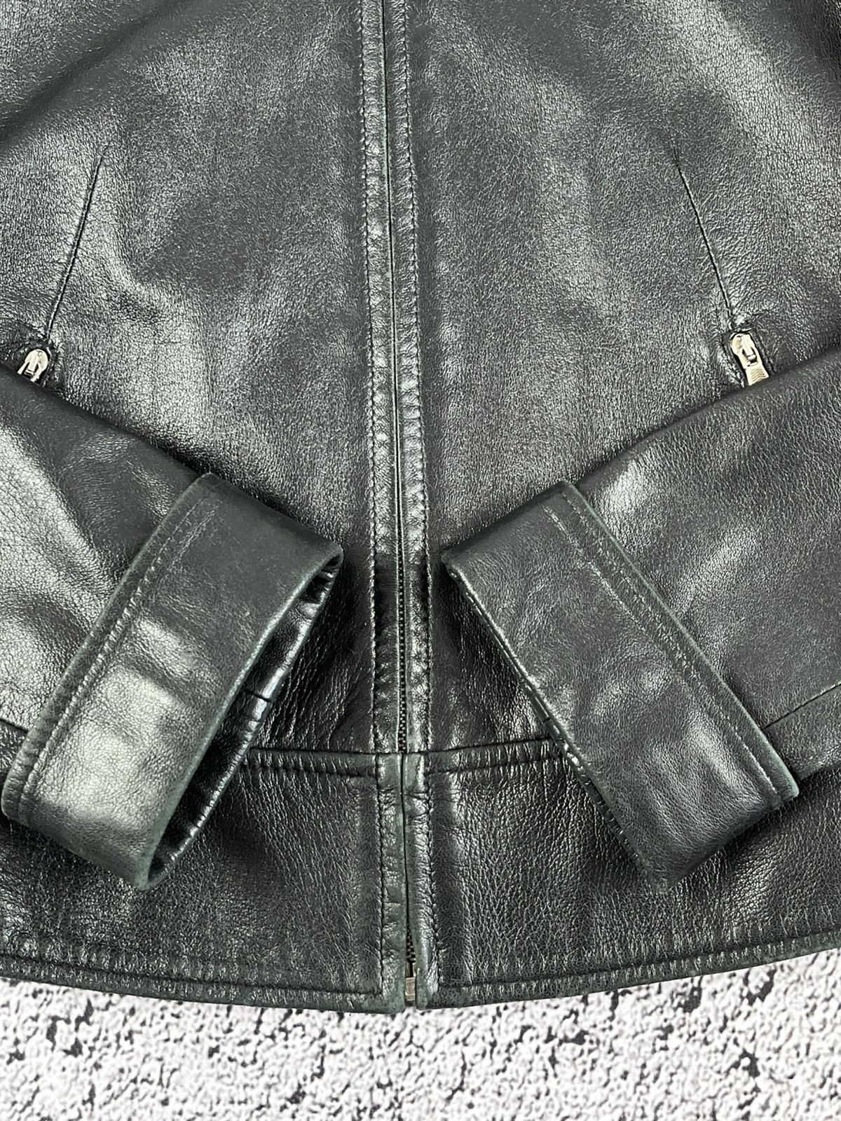 Trussardi Vintage 90s Trussardi leather jacket blazer opium 00s style Size L / US 10 / IT 46 - 3 Thumbnail