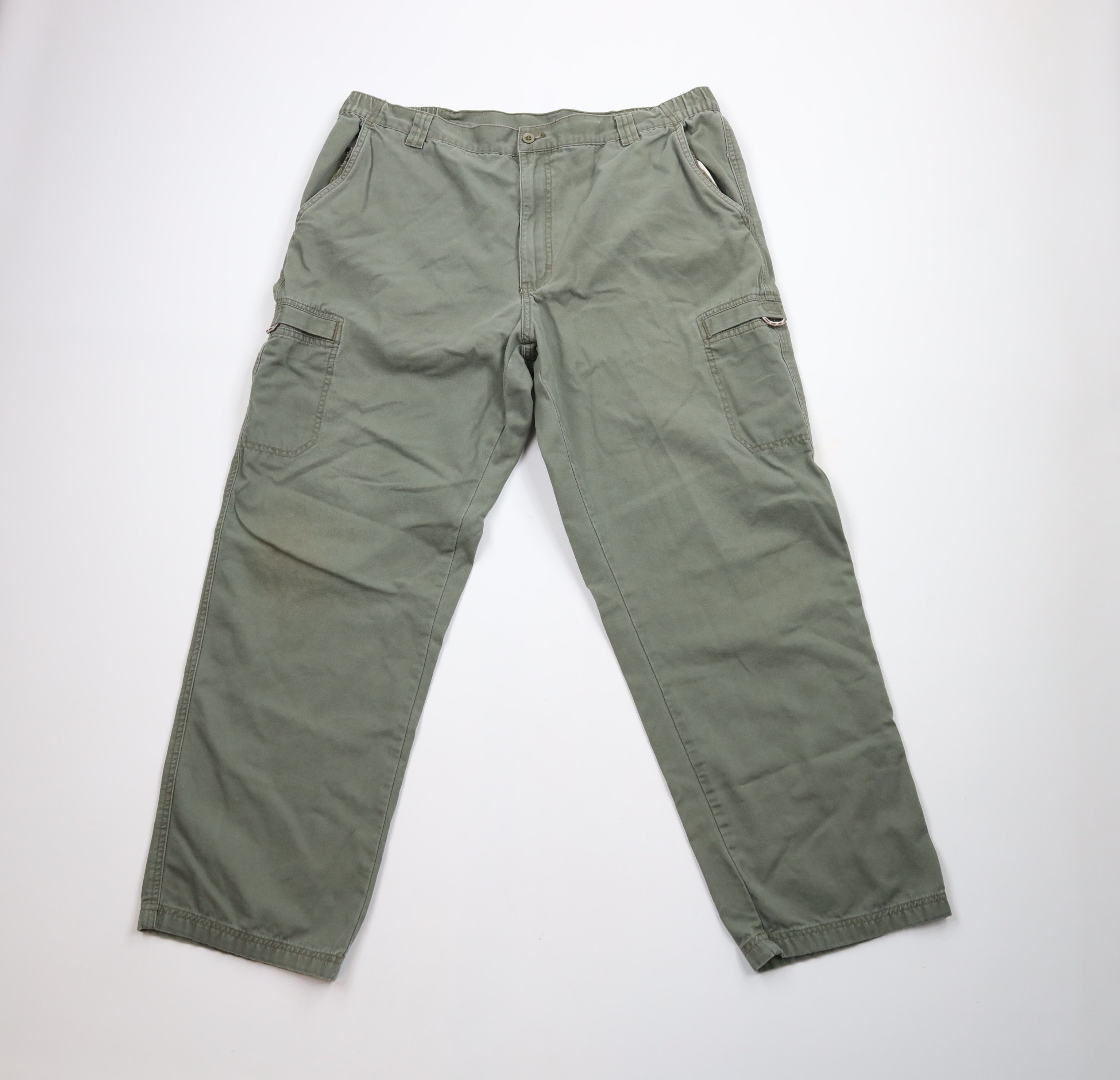 L.L. Bean × Vintage Vintage LL Bean Wide Leg Canvas Cargo Pants Green Cotton Size US 40 / EU 56 - 1 Thumbnail
