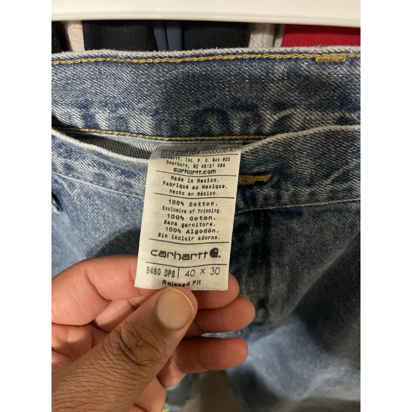 Carhartt Size 40x30-VTG Carhartt Jeans Men’s Blue Straight Relaxed Size US 40 / EU 56 - 3 Thumbnail