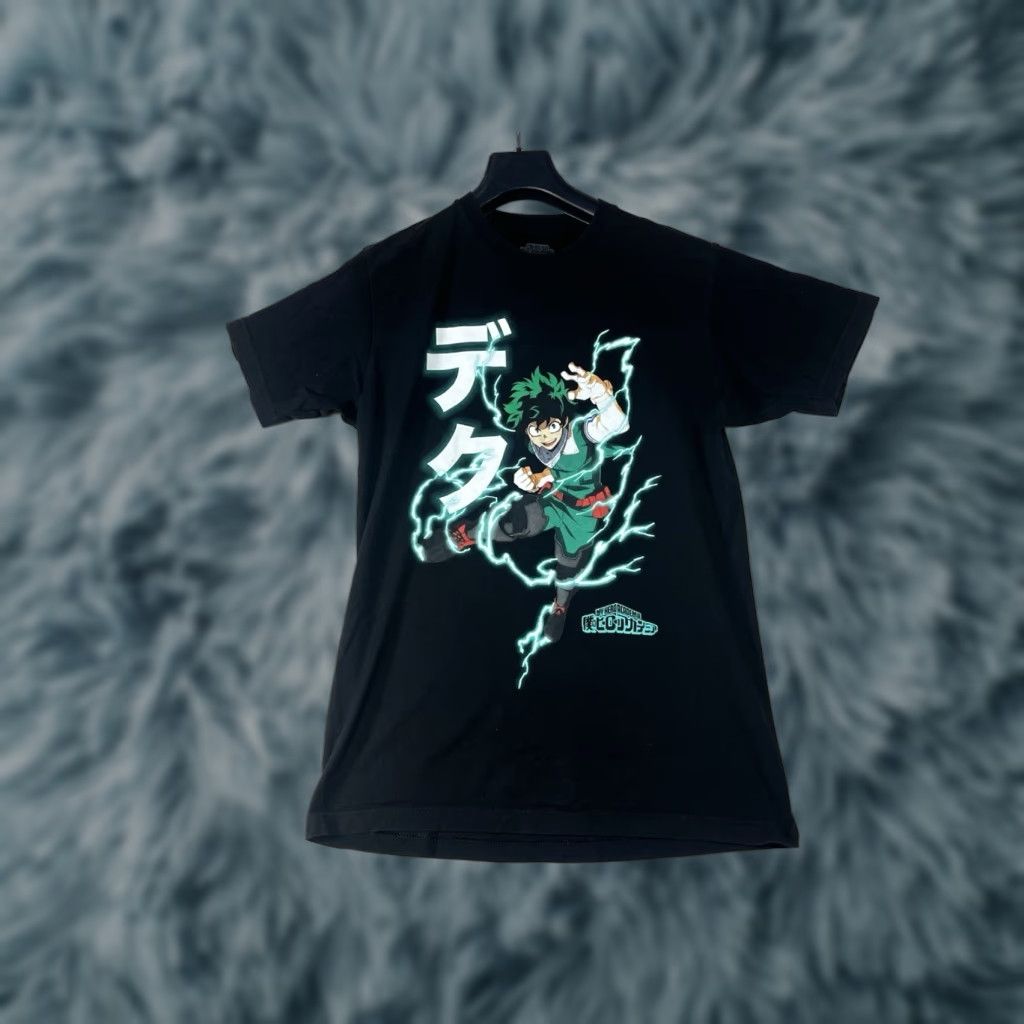 Vintage My Hero Academia Shirt Mens Izuku Midoriya Deku Shoot Style Lighting Sz M Black Cotton Crew Neck Short Sleeve T-Shirt Anime Heroes 90s? Size US M / EU 48-50 / 2 - 1 Thumbnail