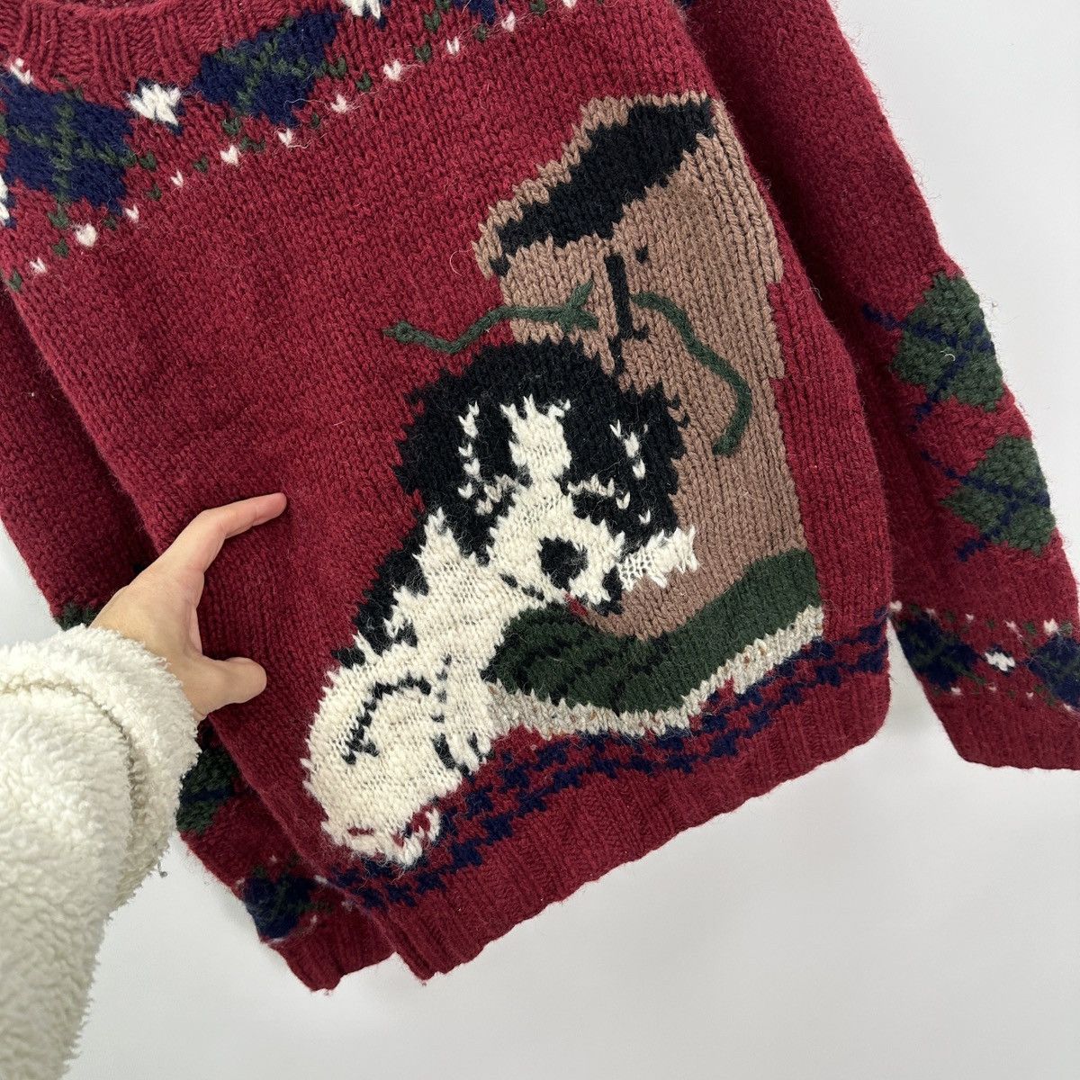 Woolrich Woolen Mills Vintage 90s Woolrich Woman knitted sweater Dogs Cute y2k og Size S / US 4 / IT 40 - 4 Thumbnail
