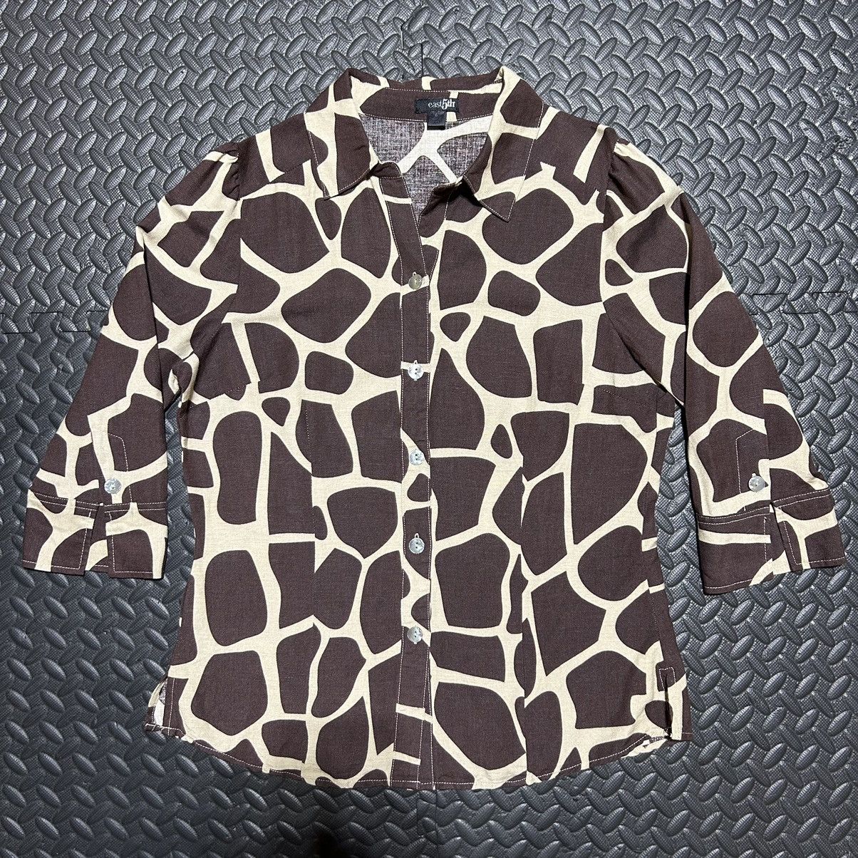 Other East 5th Brown Giraffe Animal Print Shirt Button Down Medium Size M / US 6-8 / IT 42-44 - 1 Thumbnail