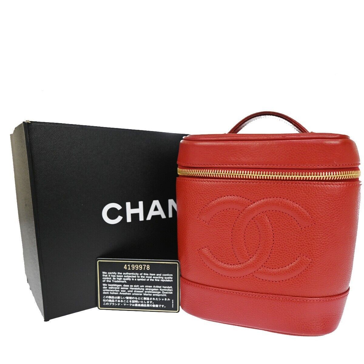 image of Chanel Vanity Handbag in Red, Women's