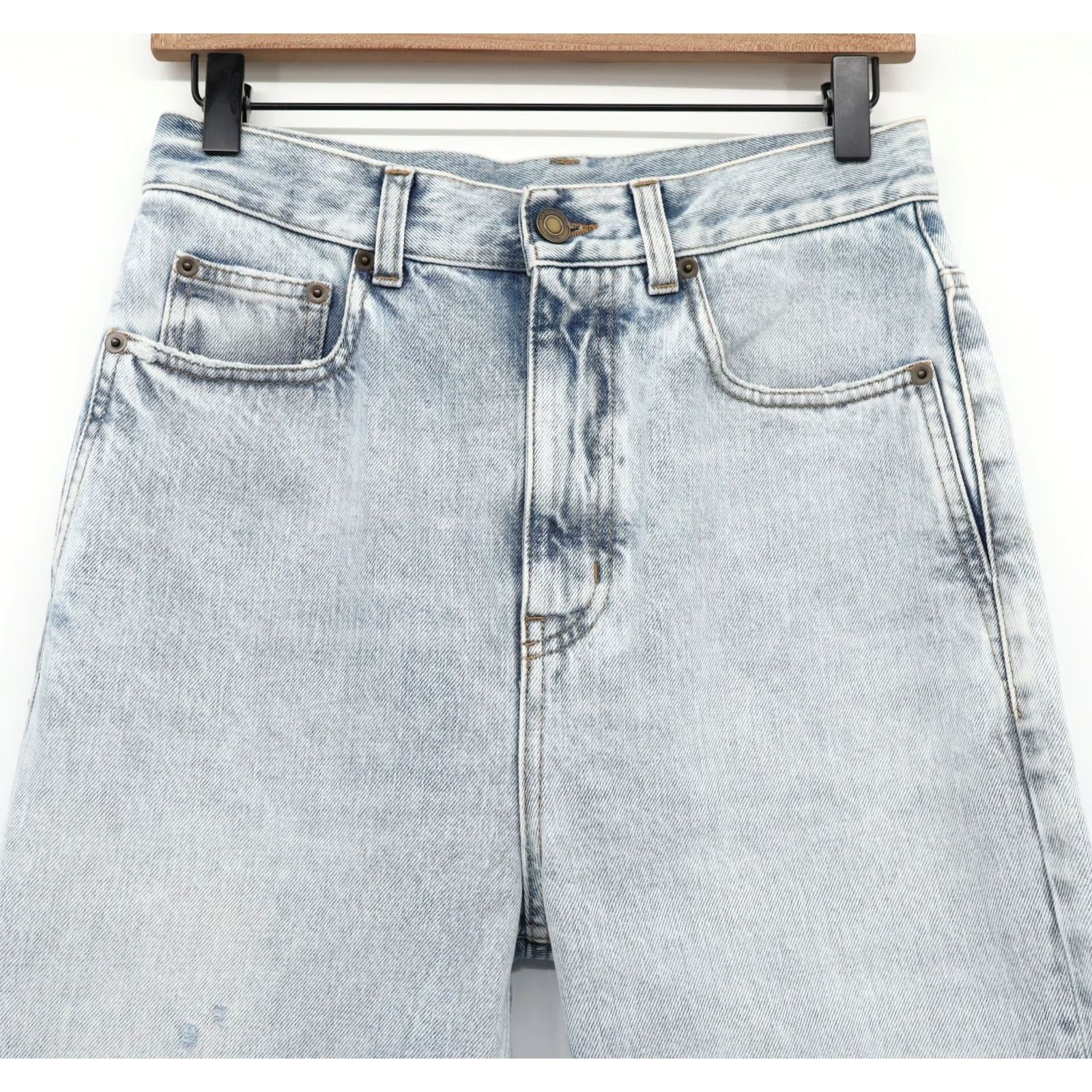 Yves Saint Laurent Saint Laurent Jeans Women's High Rise Straight Leg 28" Inseam 28" 80s Theme Blue 100% Cotton Button Zip Vintage: No Size ONE SIZE - 3 Thumbnail