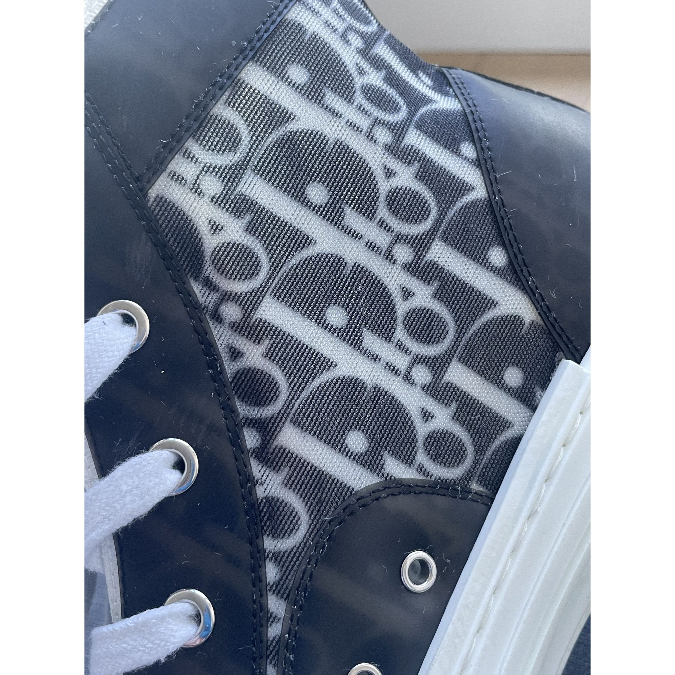 Dior Dior Mens B23 Black & White Oblique High-Top Sneakers Size 4 Size US 8.5 / EU 41-42 - 9 Thumbnail