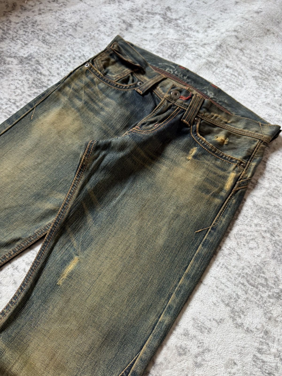 2000s Edwin V-Cut Mudwashed Flare Denim Archive