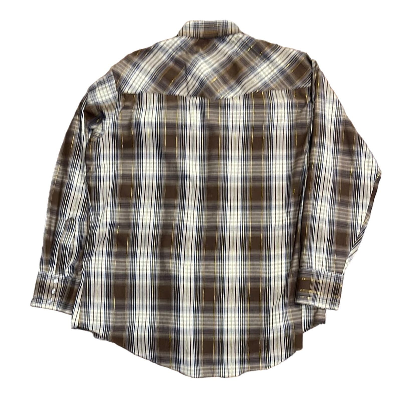 Vintage Ely Cattleman Western Pearl Snaps Cowboy Work Shirt XL Size US XL / EU 56 / 4 - 4 Thumbnail