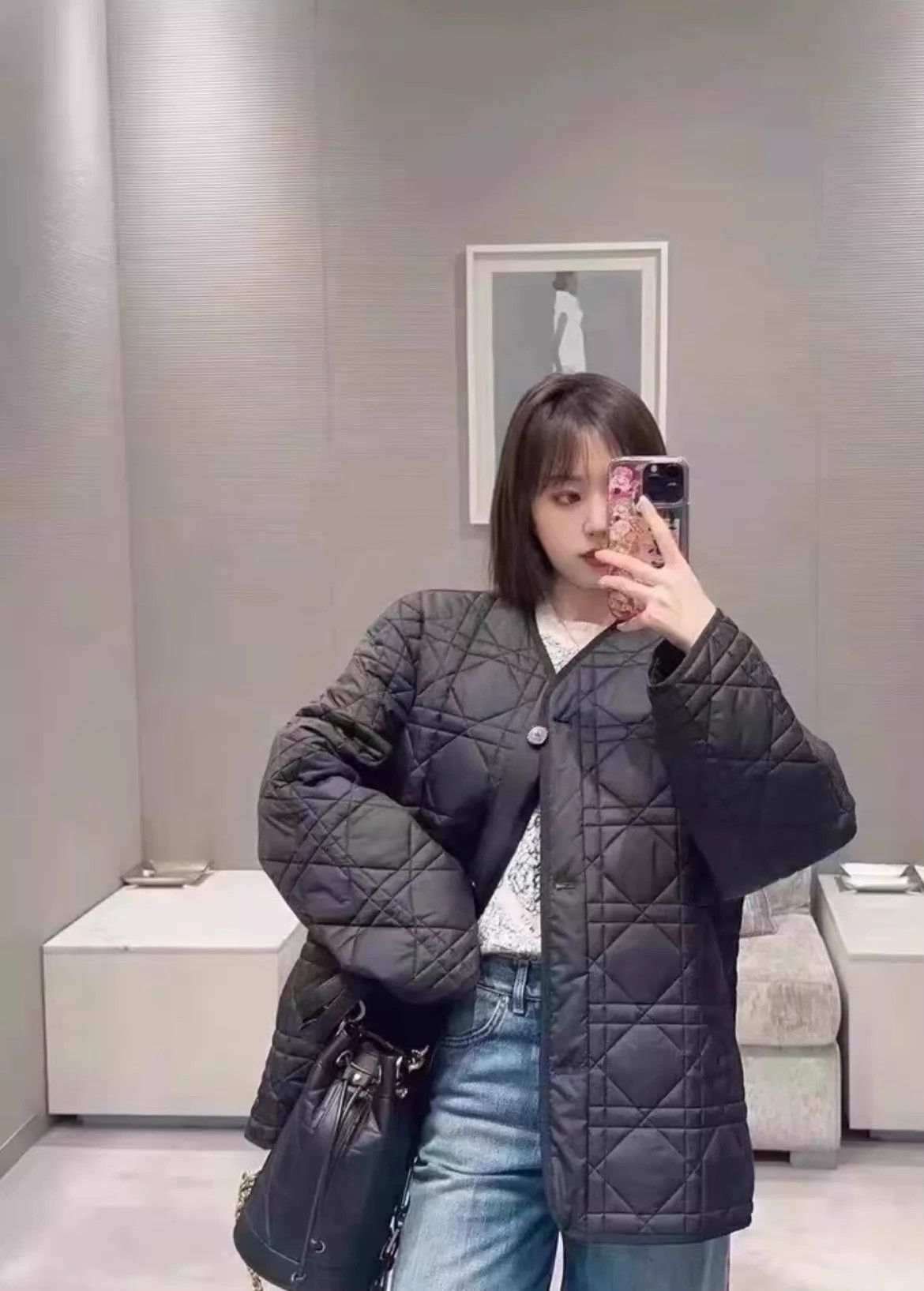 Dior Dior Bee Embroidery Quilted Diamond Jacket Women's Size S / US 4 / IT 40 - 2 Thumbnail