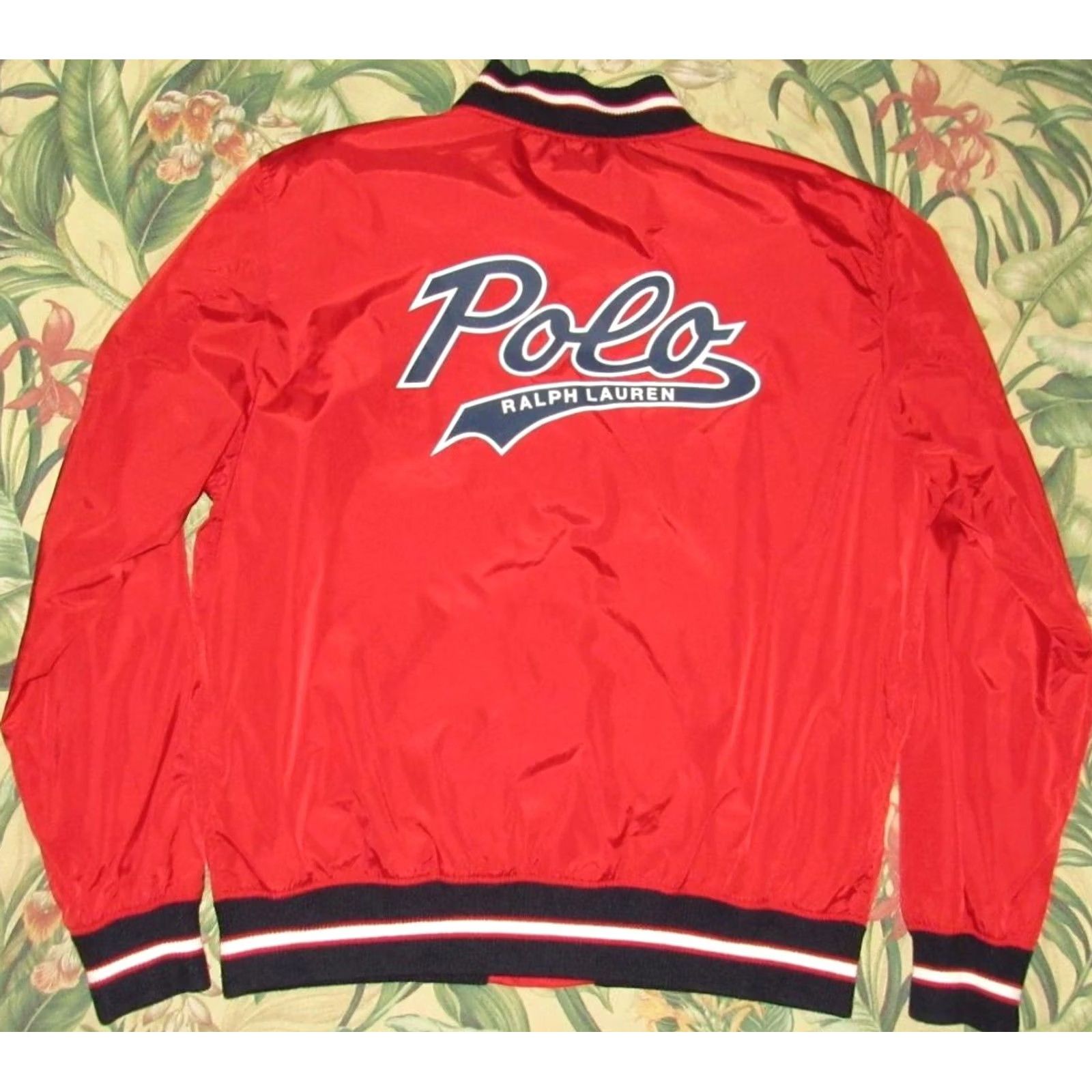 Ralph Lauren Polo RALPH LAUREN Script Red Bomber Nylon Baseball Coaches Jacket Large Mens Jacket Size US L / EU 52-54 / 3 - 3 Thumbnail