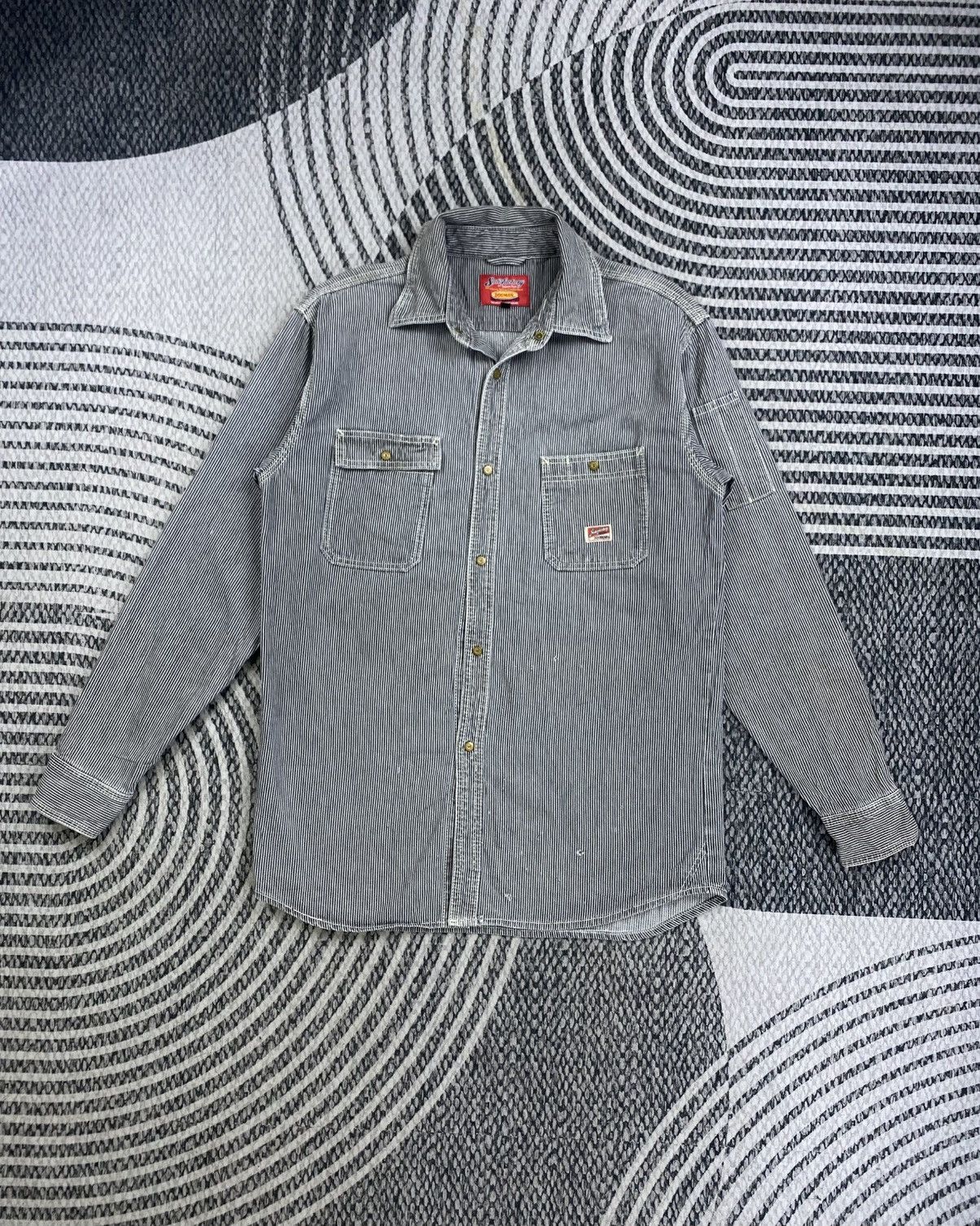 Japanese Brand Vintage Dogman Hickory Striped Longsleeve Button Up Shirt Size US M / EU 48-50 / 2 - 5 Thumbnail