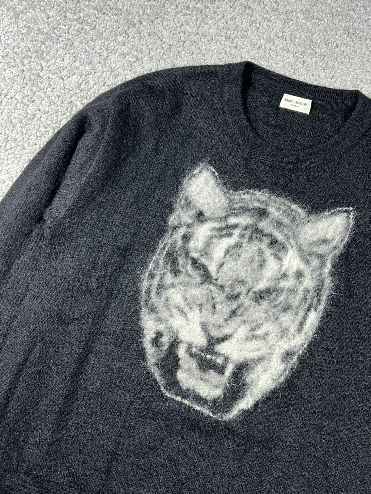 Saint Laurent Paris SS16 Saint Laurent Paris Black Tiger Mohair Sweater Size US M / EU 48-50 / 2 - 3 Thumbnail