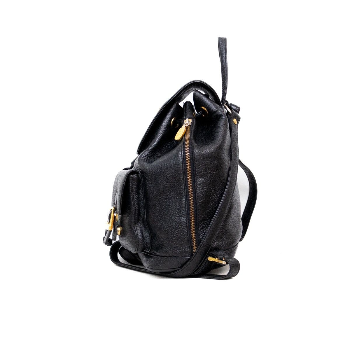 MCM × Vintage Vintage Authentic MCM Black Leather Backpack Germany Medium Size ONE SIZE - 3 Thumbnail