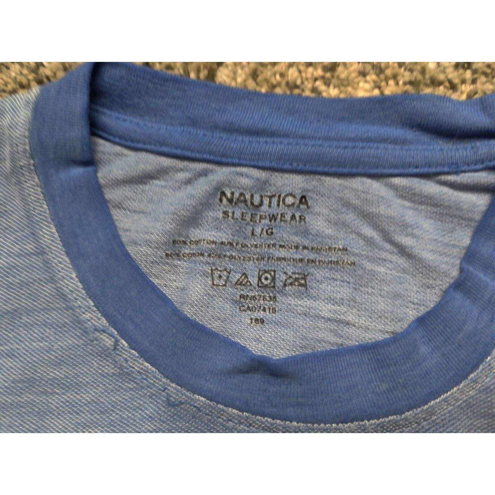 Nautica Nautica Shirt Adult Mens Large Solid Light Blue Sleep Wear Size US L / EU 52-54 / 3 - 5 Thumbnail