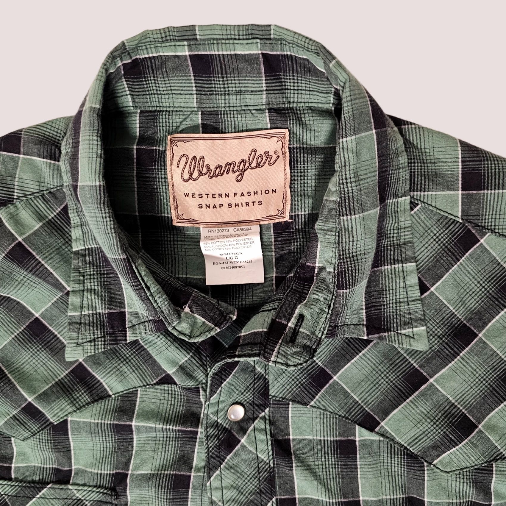 Wrangler VINTAGE Wrangler Western Shirt Mens L Green Plaid Snap Size US L / EU 52-54 / 3 - 1 Thumbnail