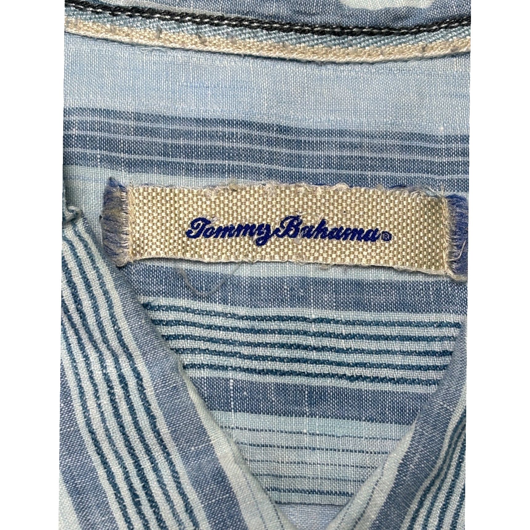 Tommy Bahama Tommy Bahama Mens Striped Linen Short Sleeve Button Up Shirt XXL Size US XXL / EU 58 / 5 - 3 Thumbnail
