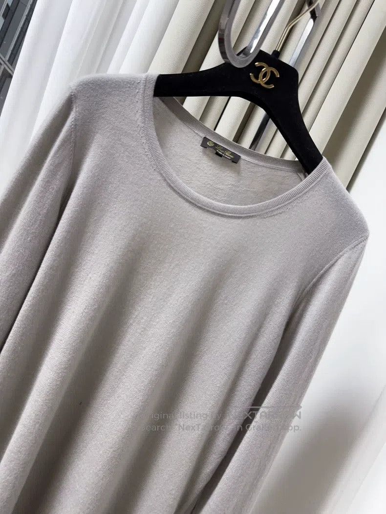 Loro Piana Loro Piana Light gray cashmere knit sweater Size S / US 4 / IT 40 - 3 Thumbnail