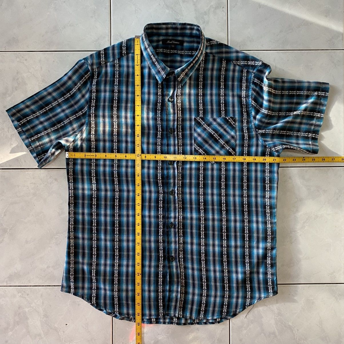 Mind Games Mind Games Vintage Mad Season Blue Plaid Short Sleeve Shirt Size US XL / EU 56 / 4 - 16 Thumbnail