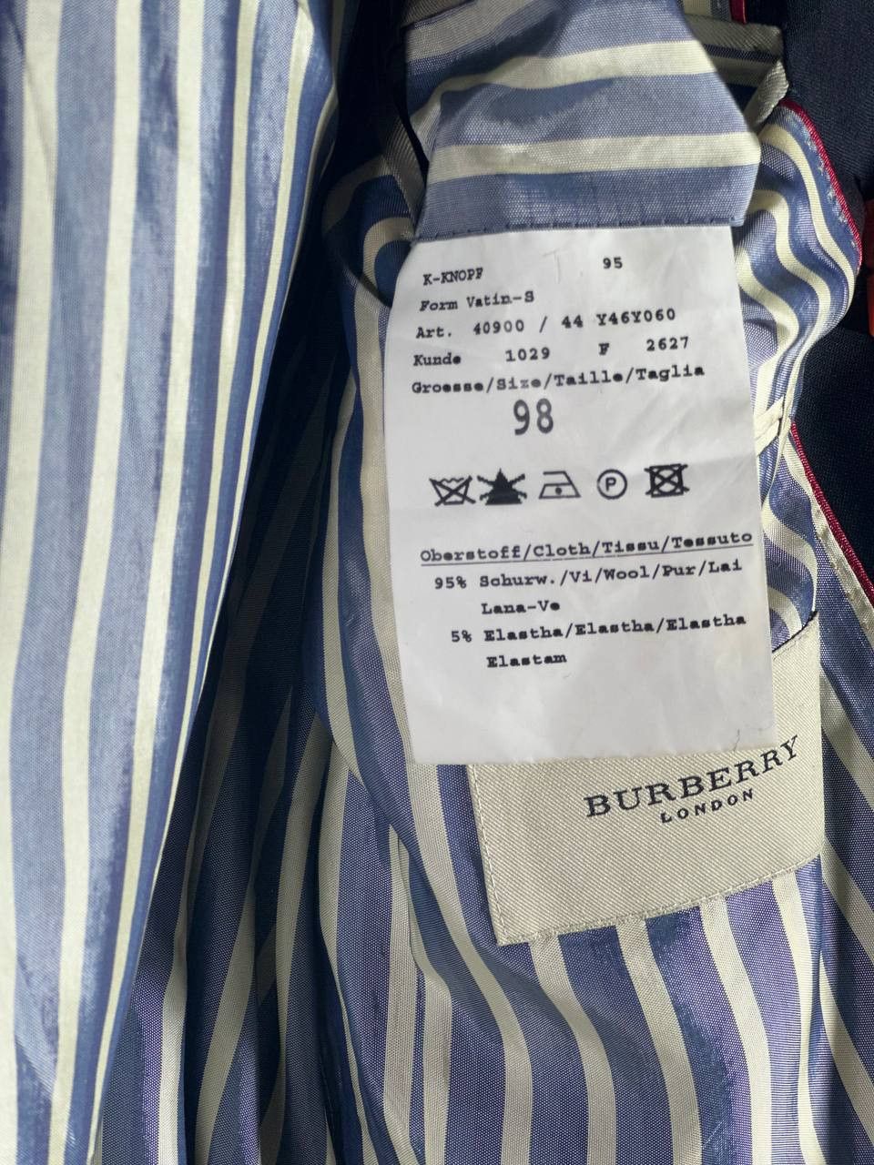 Burberry Vintage Burberry Navy Double Breasted Blazer Size 48L - 7 Thumbnail