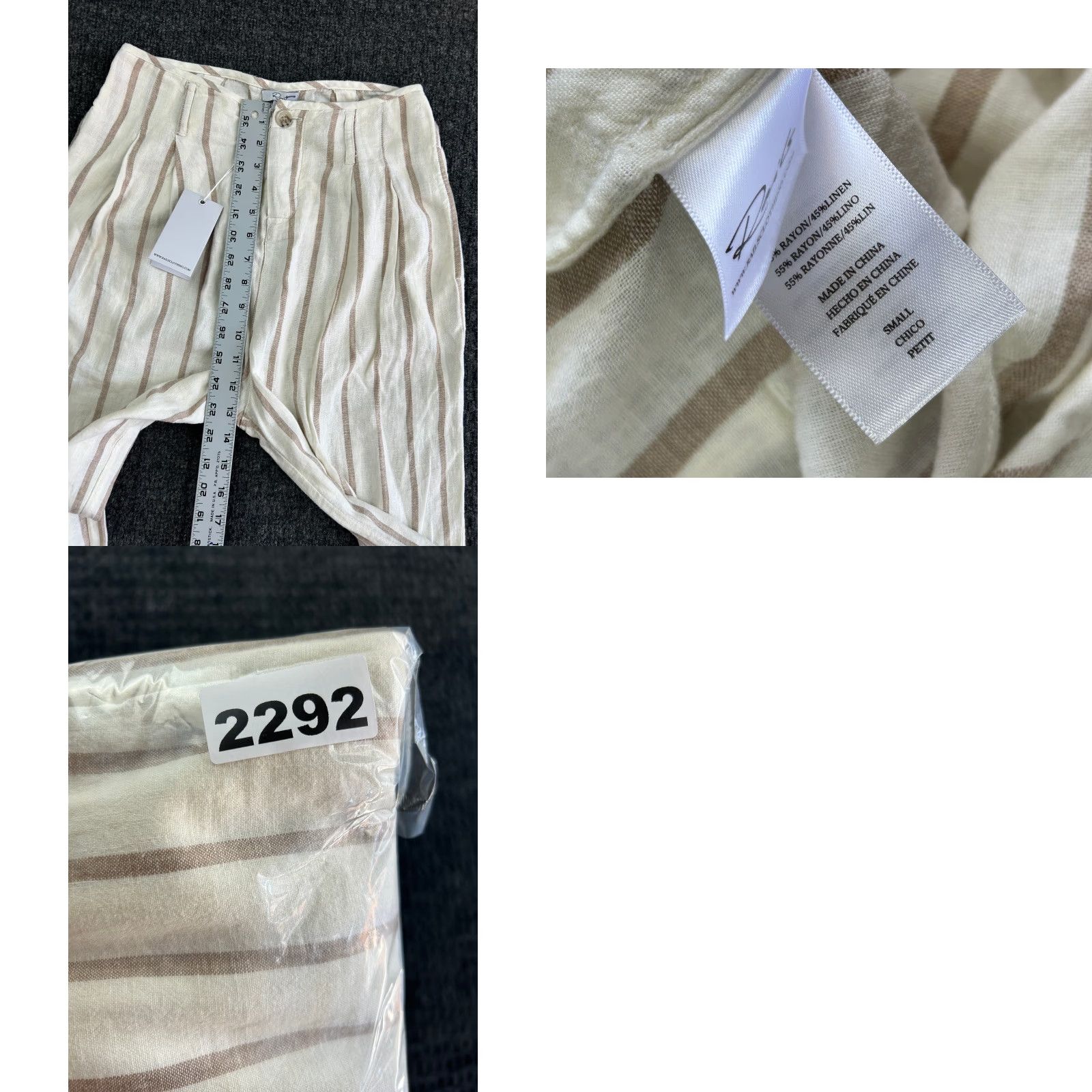 Rails Rails Womens Pants Linen Blend Striped Beige Small Wide Leg NEW Beach Casual Size 28" / US 6 / IT 42 - 9 Thumbnail