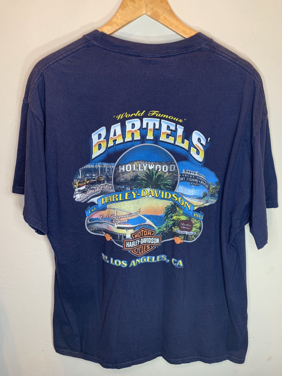 Harley Davidson *RARE* Vintage 90’s Harley Davidson Flame Hollywood T-Shirt Size US XL / EU 56 / 4 - 2 Thumbnail