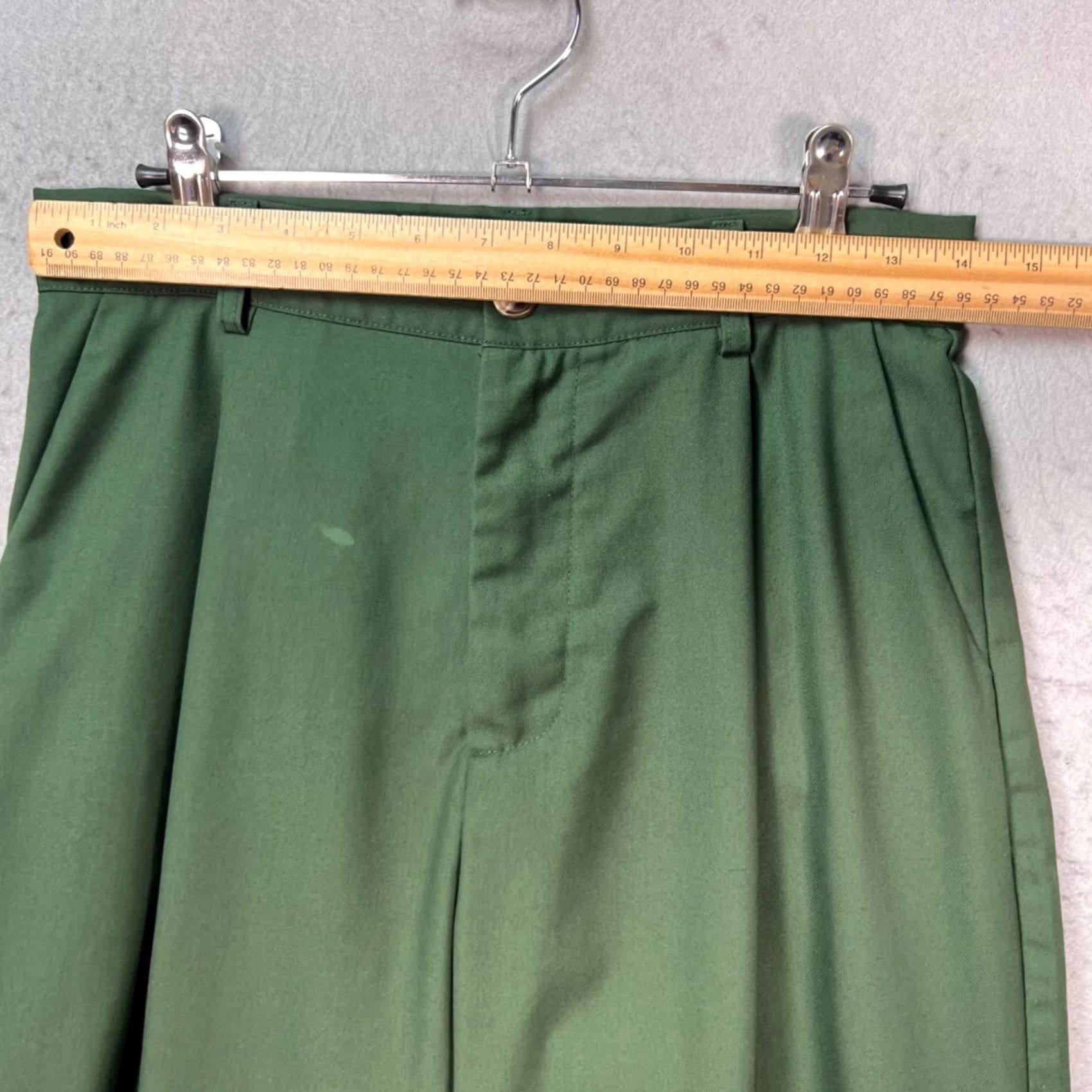Cider Cider Womens Pants Casual Wide-Leg High-Waisted Green Polyester Front Pleated Inseam 28in Size M Size 32" / US 10 / IT 46 - 4 Thumbnail