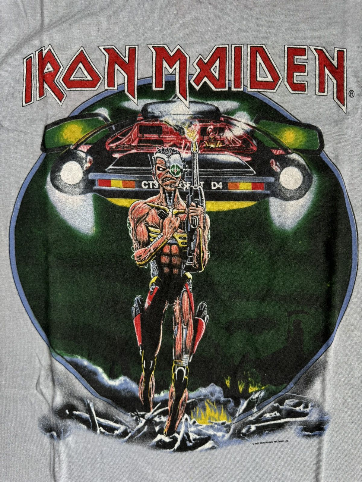 Vintage Rare Vintage Iron Maiden 80s Tour Band Tee Single Stitch Size US L / EU 52-54 / 3 - 3 Thumbnail