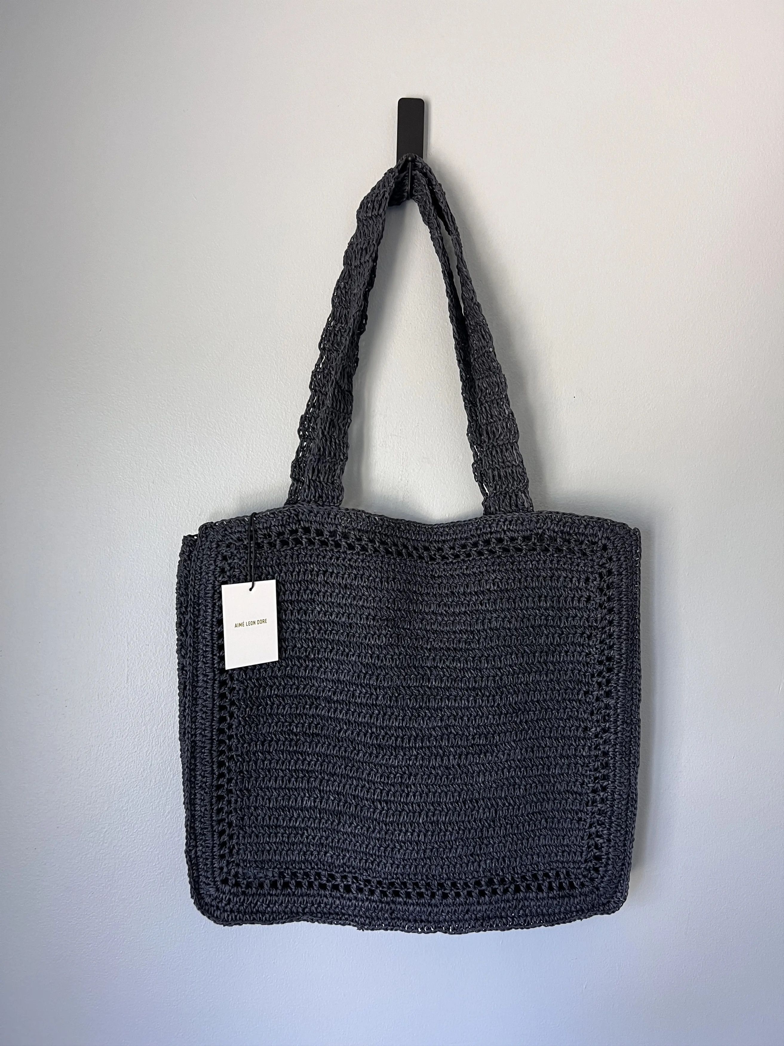 Aime Leon Dore o1mle1225 Size: OS / Crochet Tote Bag in Navy Blue Size ONE SIZE - 2 Thumbnail