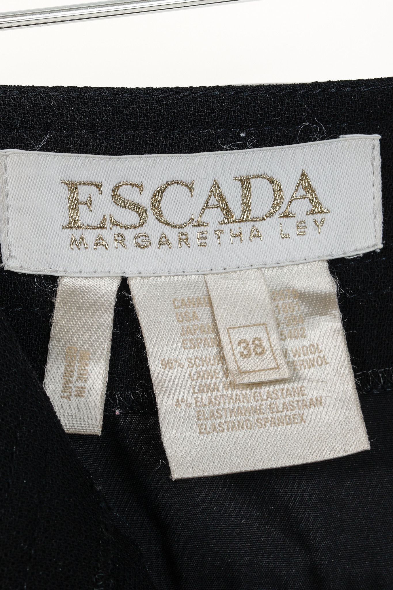 Escada Escada Black Stretch Wool Crepe Trousers Size 32" / US 10 / IT 46 - 9 Thumbnail