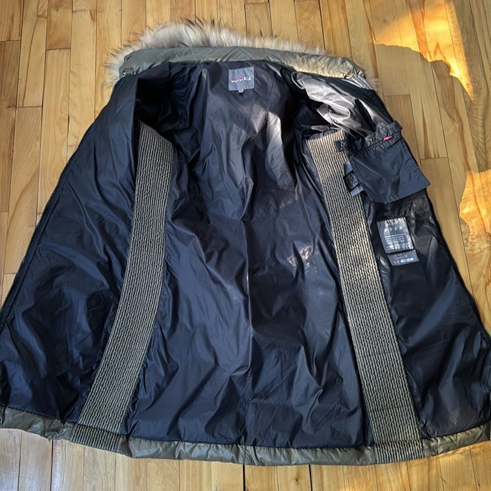 Duvetica Duvetica olive puffer 2-way zipper front detachable fur col Size S / US 4 / IT 40 - 9 Thumbnail