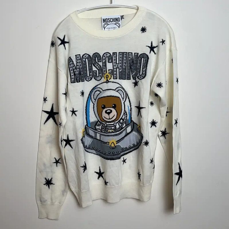 Moschino Moschino White Cotton Women's Pullover Sweatshirt 0089 Size S / US 4 / IT 40 - 1 Thumbnail