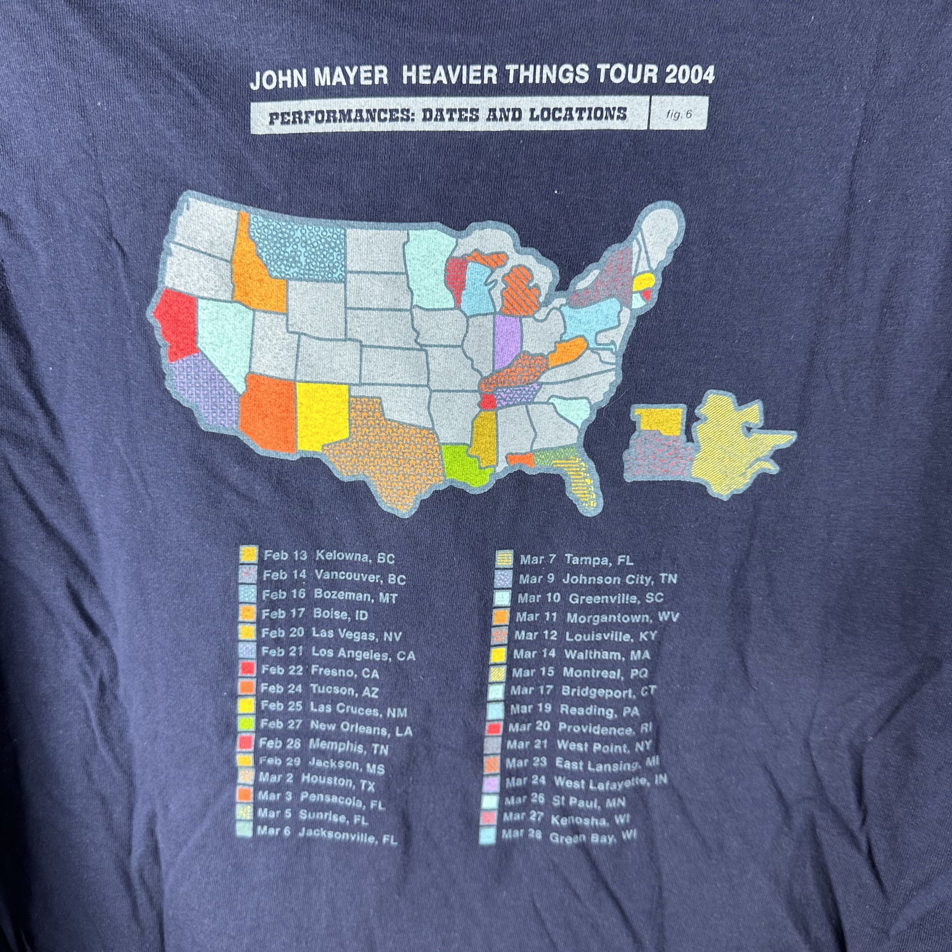 Vintage ​​​​2004 John Mayer Heavier Things Tour Long-sleeves T-shirt Size US M / EU 48-50 / 2 - 4 Thumbnail