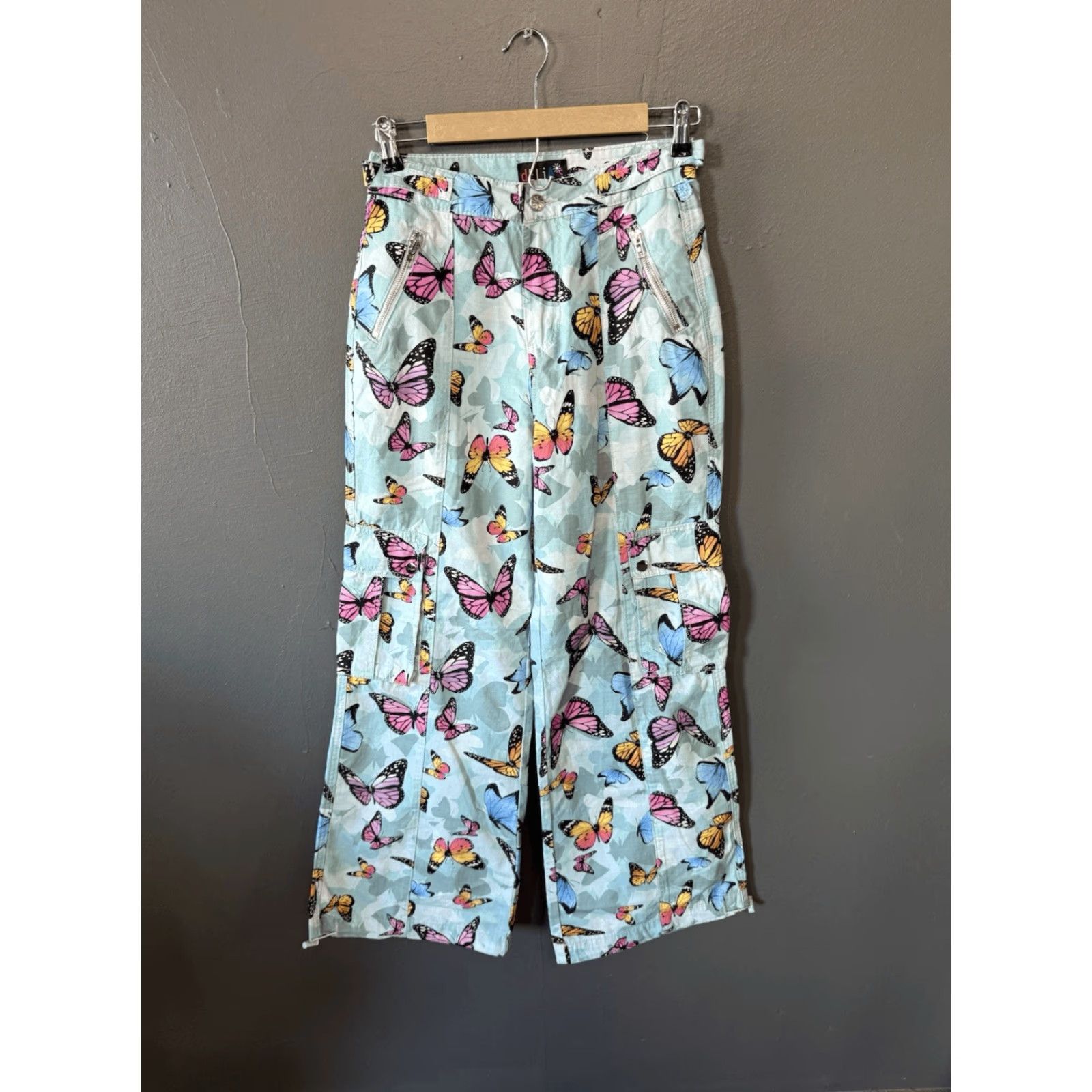 Vintage VINTAGE Delia's Mens Blue Butterfly Graphic Cargo Pants S Mens Blue Butterfly Graphic Cargo Pants 90s? Size US 29 - 2 Thumbnail