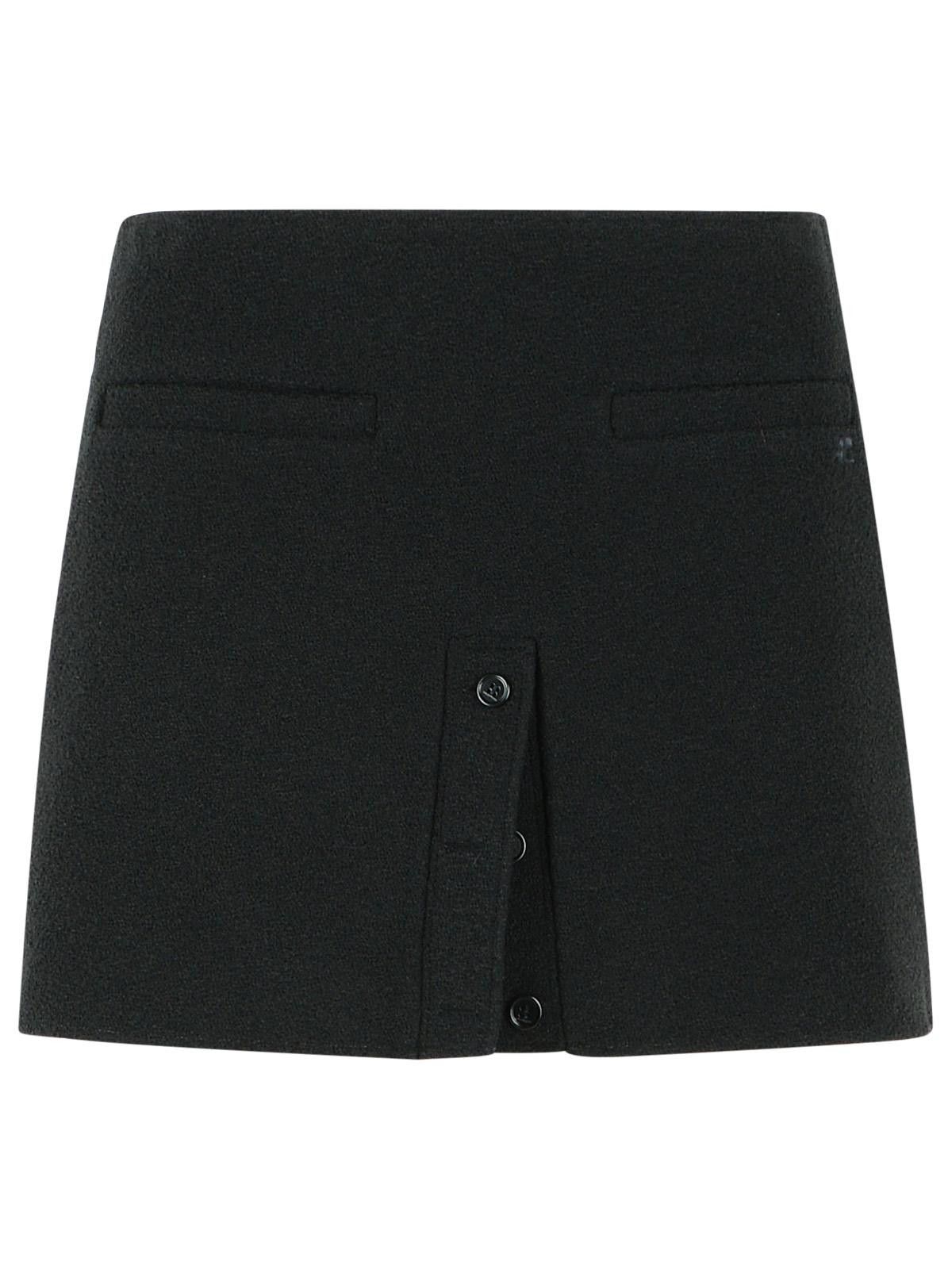 Courreges COURREGES Black Cotton Blend Miniskirt Size 28" / US 6 / IT 42 - 1 Thumbnail