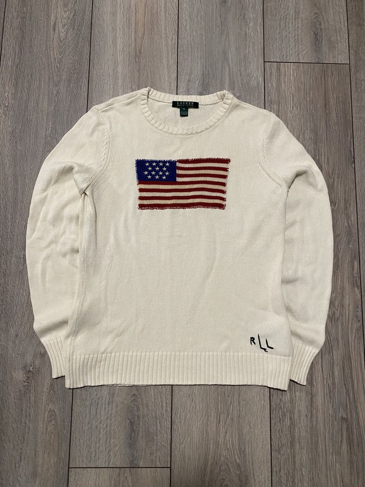 Polo Ralph Lauren Vintage Polo Ralph Lauren American Flag Sweater Big Logo Y2K Size M / US 6-8 / IT 42-44 - 1 Thumbnail