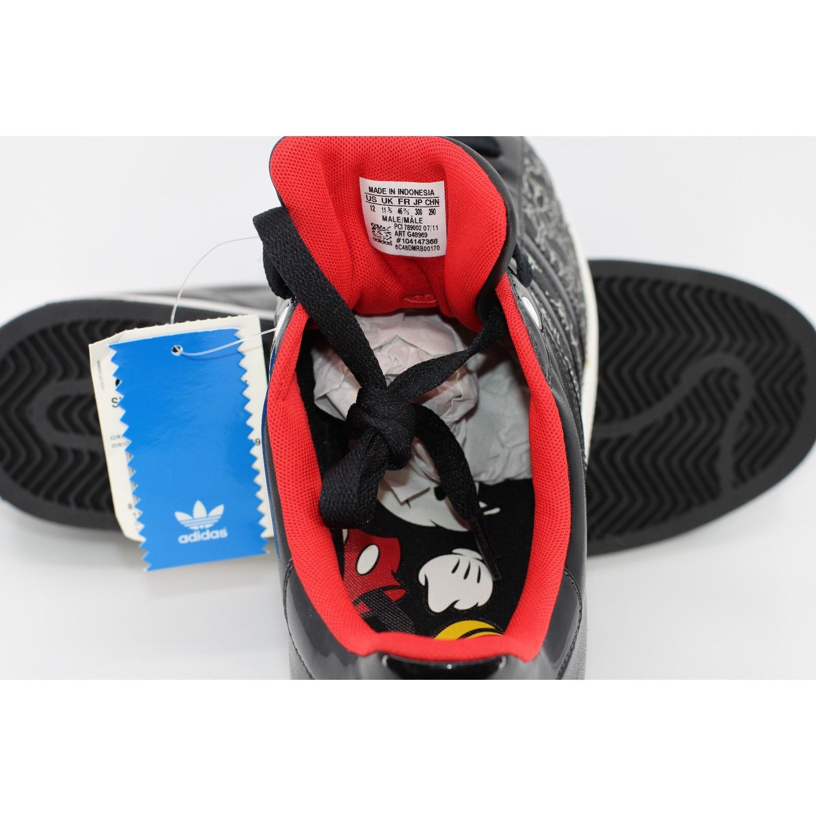 Adidas ADIDAS Originals Superstar II Mickey X Blk Runwht G48969 12 Size US 12 / EU 45 - 6 Thumbnail