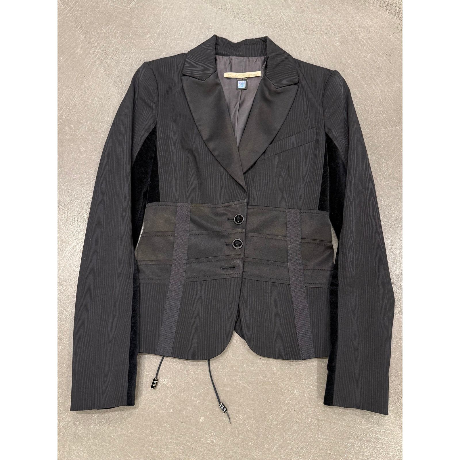 Roberto Cavalli 2000 Roberto Cavalli wood print blazer with corset detailing Size S / US 4 / IT 40 - 1 Thumbnail