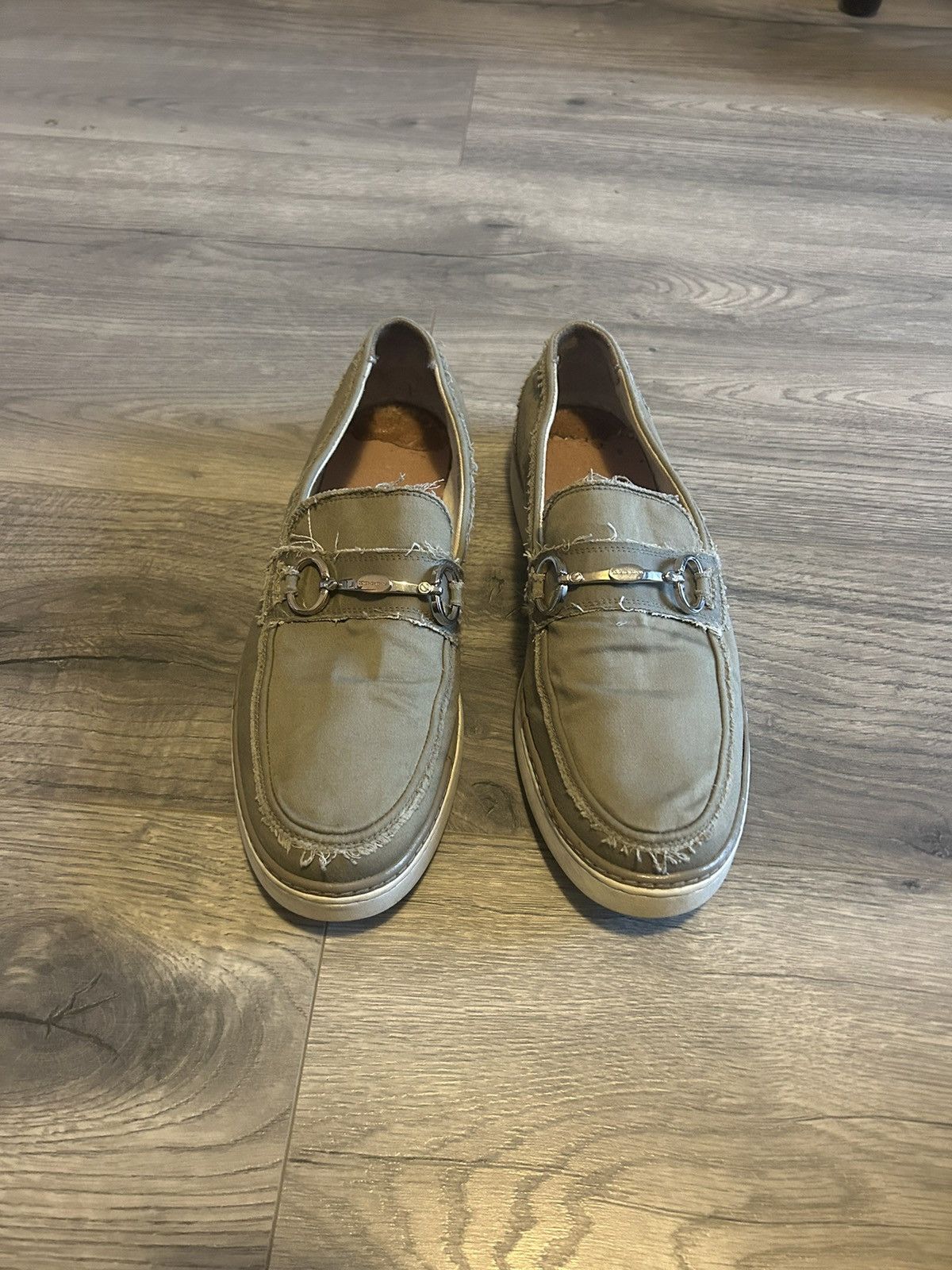 Dolce & Gabbana Dolce & Gabbana Distressed Canvas Horsebit Loafers Size US 11 / EU 44 - 1 Thumbnail
