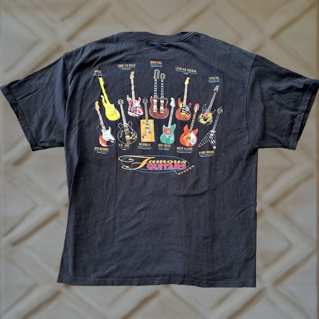 Doublet VINTAGE Band T-Shirt 2XL Black Short Sleeve Crew Neck Double-Sided Graphic 90s Nirvana Jimi Hendrix Prince Jimmy Page Gildan Heavy Cotton Mens Size US XXL / EU 58 / 5 - 1 Thumbnail